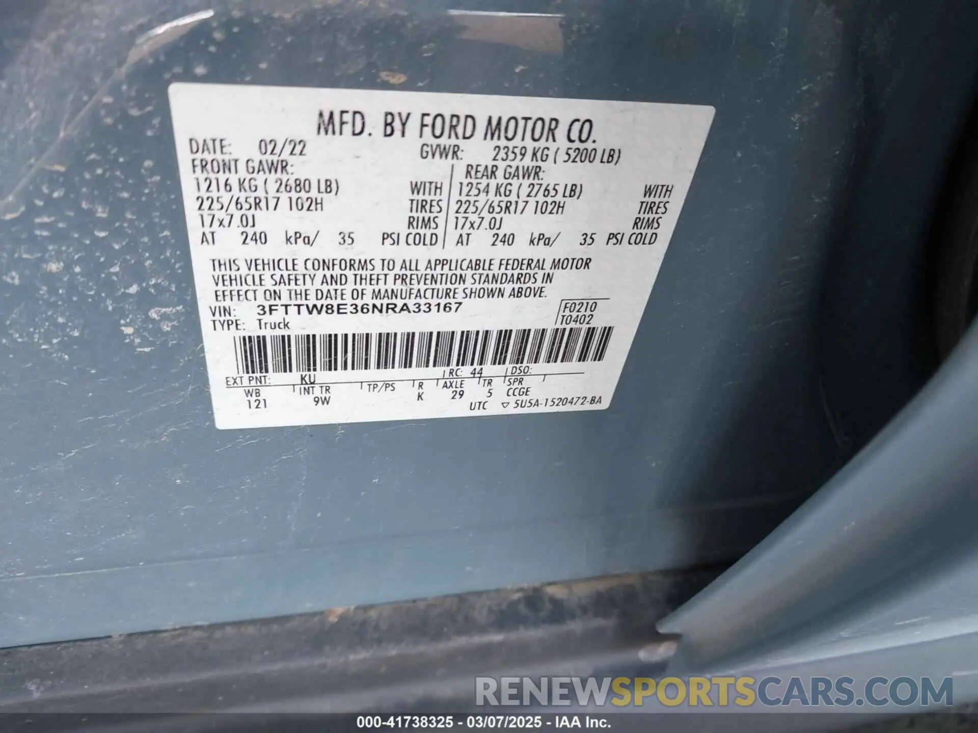 9 Photograph of a damaged car 3FTTW8E36NRA33167 FORD MAVERICK 2022