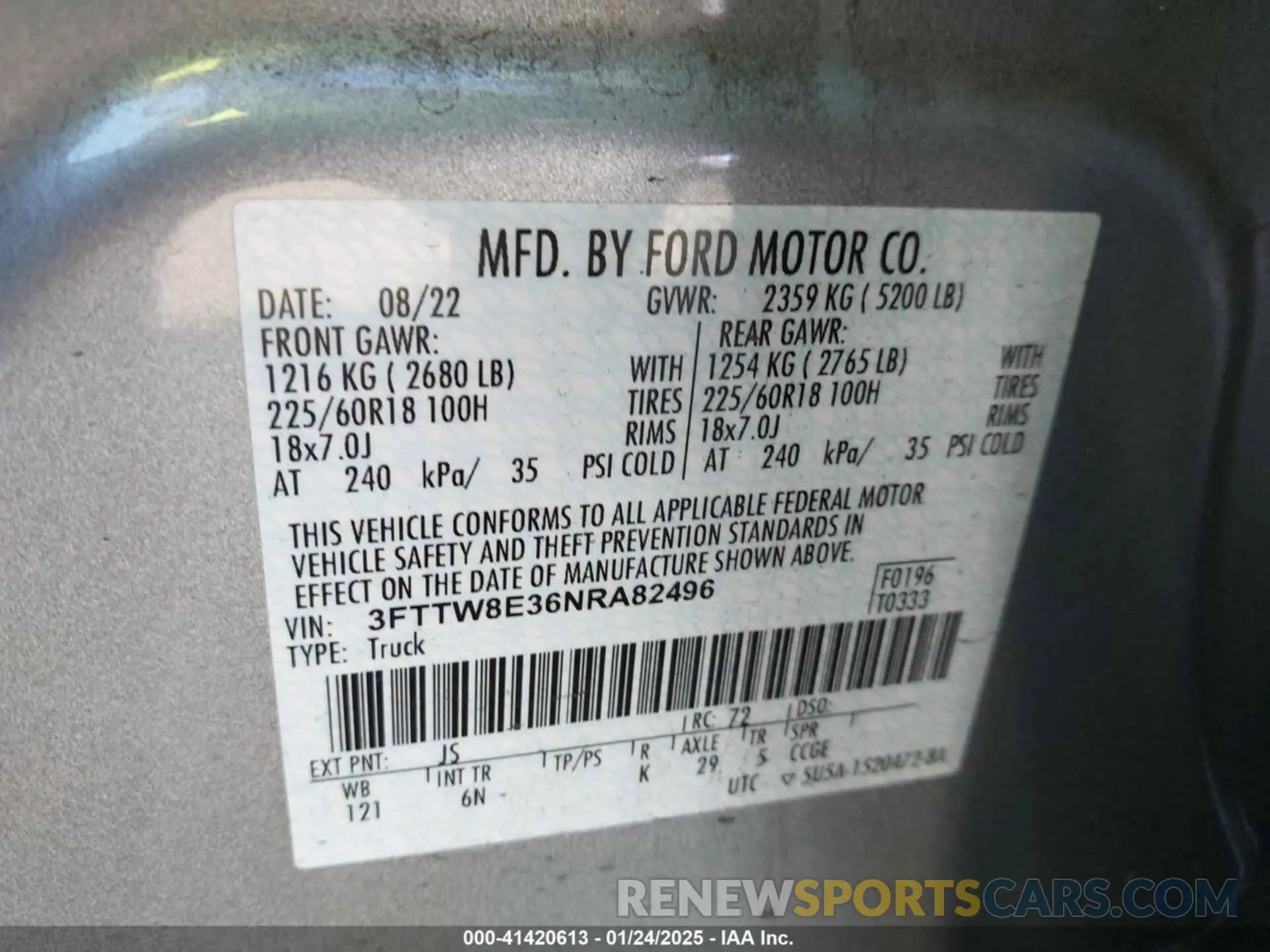 9 Photograph of a damaged car 3FTTW8E36NRA82496 FORD MAVERICK 2022