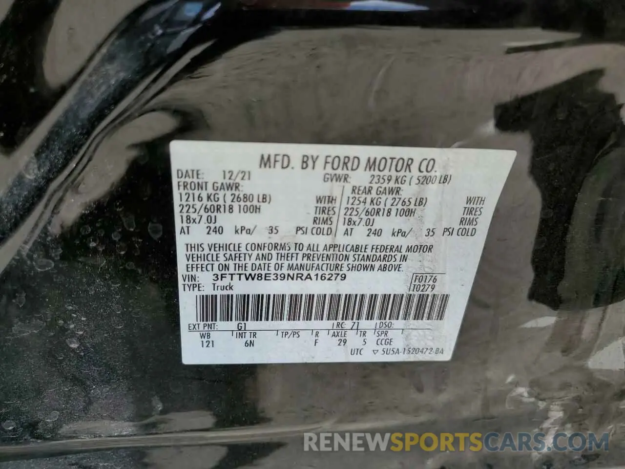 13 Photograph of a damaged car 3FTTW8E39NRA16279 FORD MAVERICK 2022