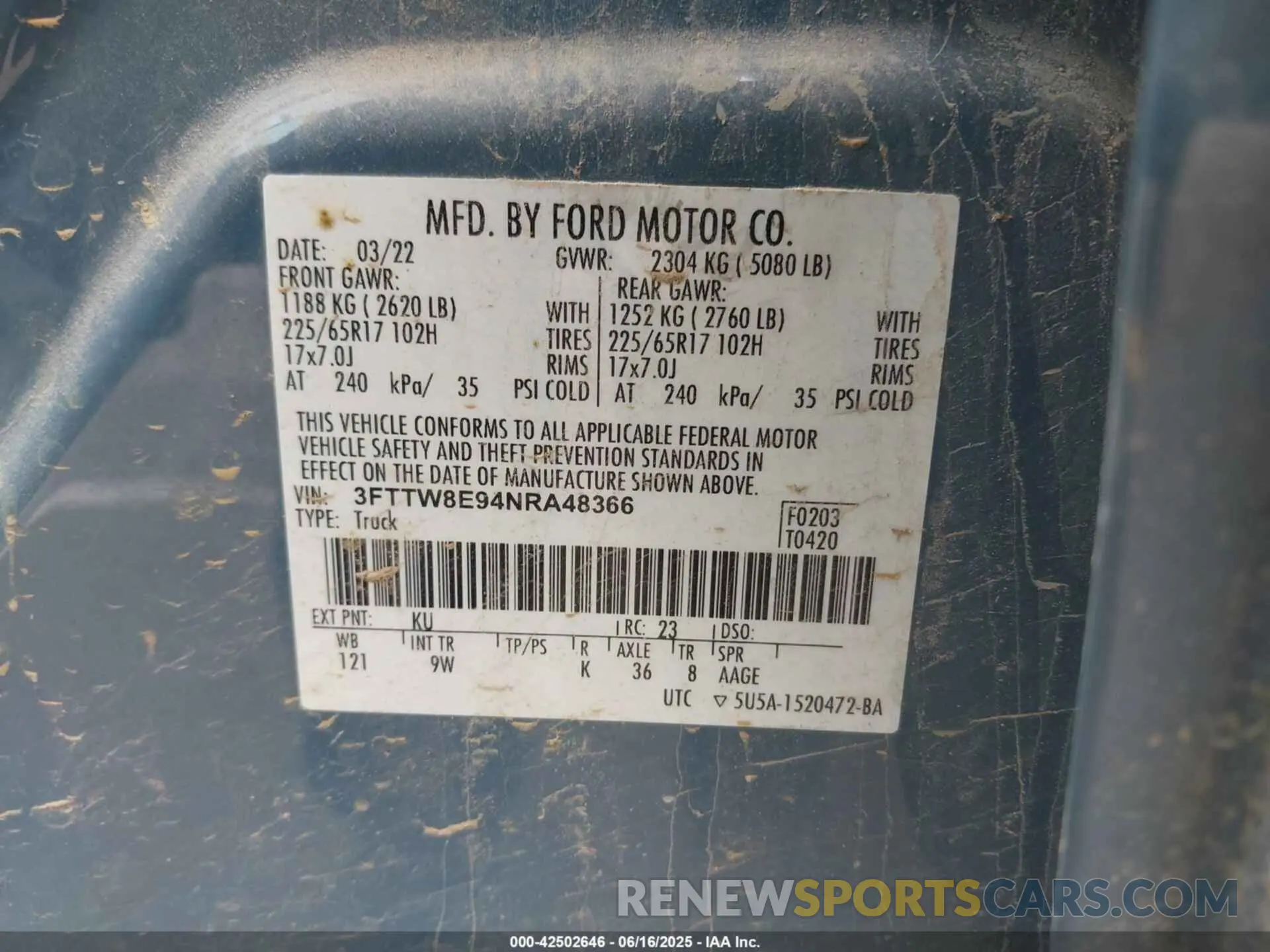 9 Photograph of a damaged car 3FTTW8E94NRA48366 FORD MAVERICK 2022