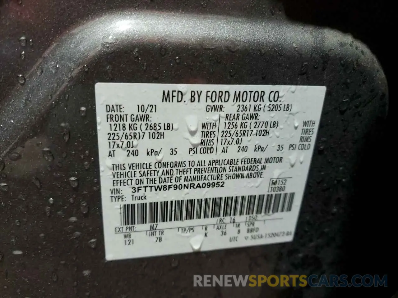 12 Photograph of a damaged car 3FTTW8F90NRA09952 FORD MAVERICK 2022