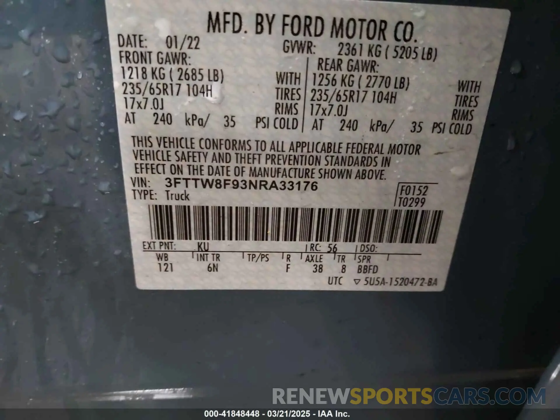 9 Photograph of a damaged car 3FTTW8F93NRA33176 FORD MAVERICK 2022