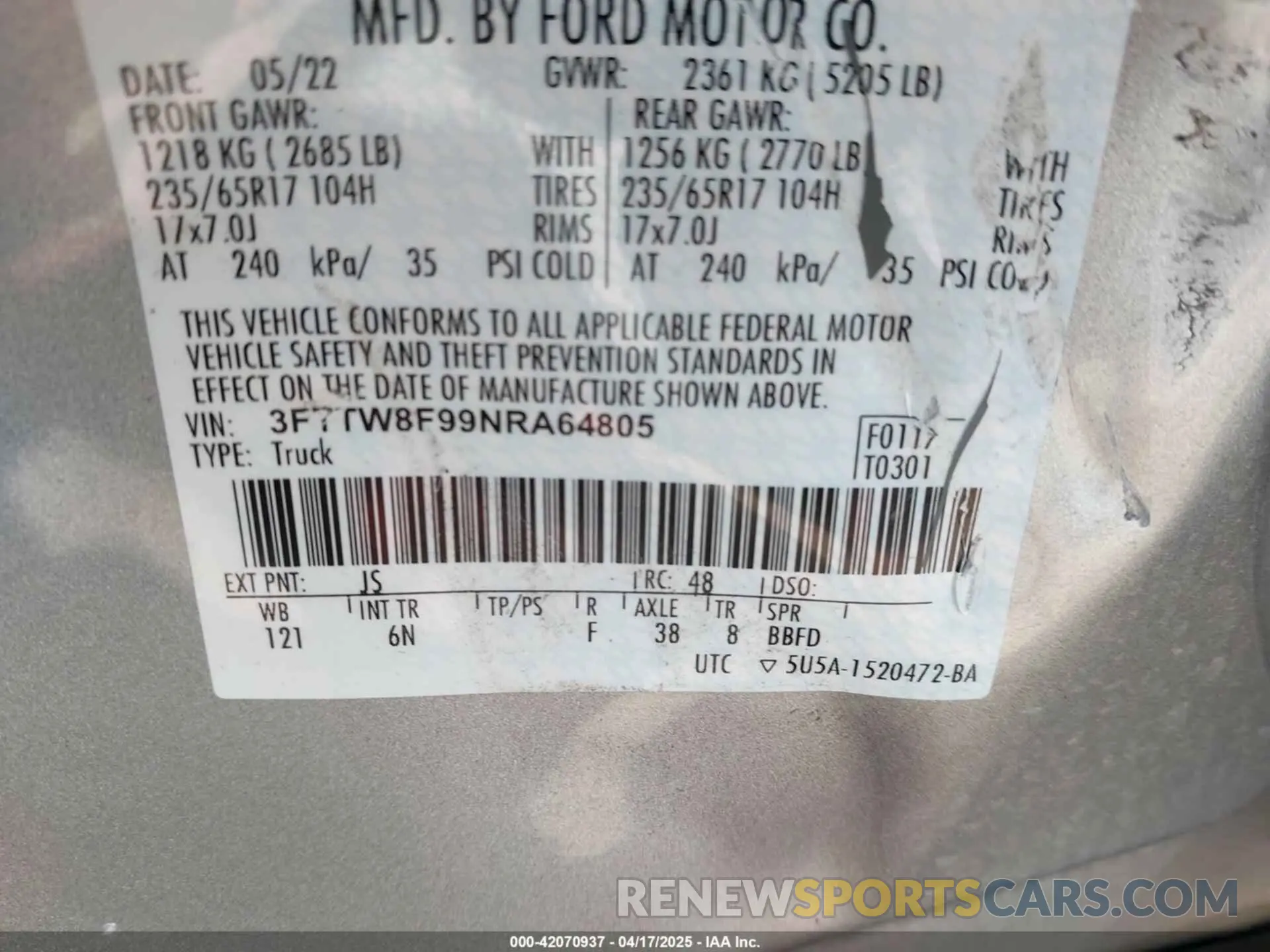 9 Photograph of a damaged car 3FTTW8F99NRA64805 FORD MAVERICK 2022