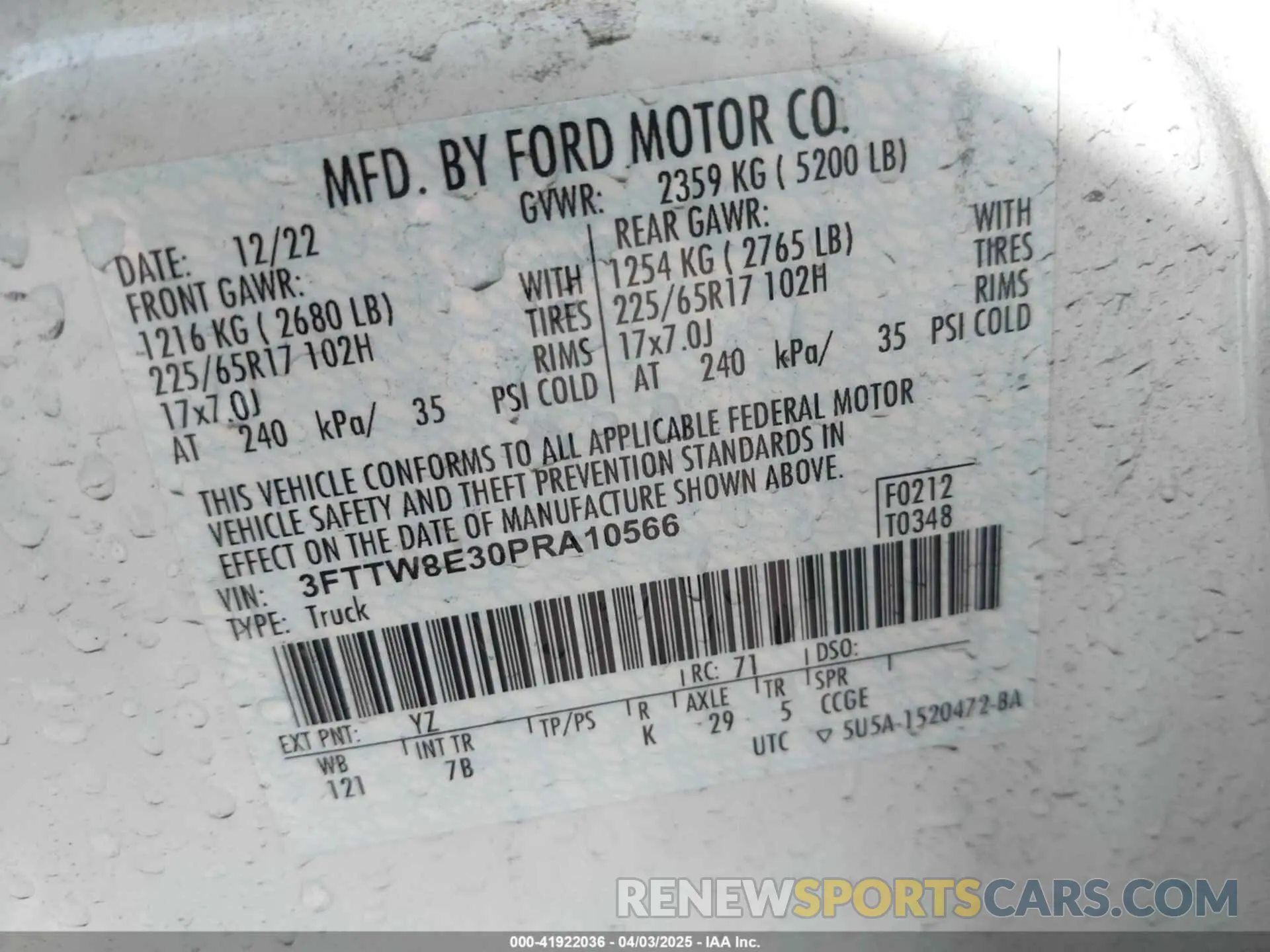 9 Photograph of a damaged car 3FTTW8E30PRA10566 FORD MAVERICK 2023
