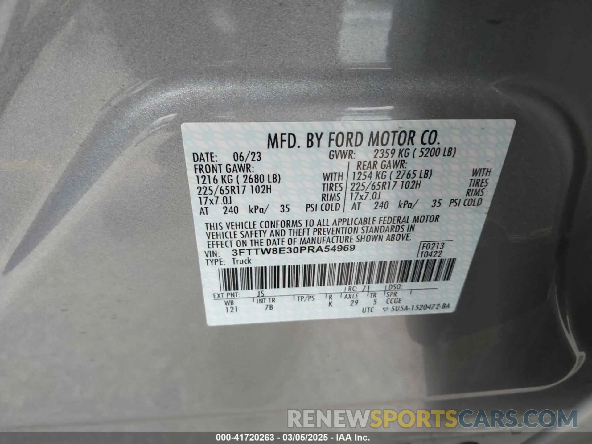 9 Photograph of a damaged car 3FTTW8E30PRA54969 FORD MAVERICK 2023