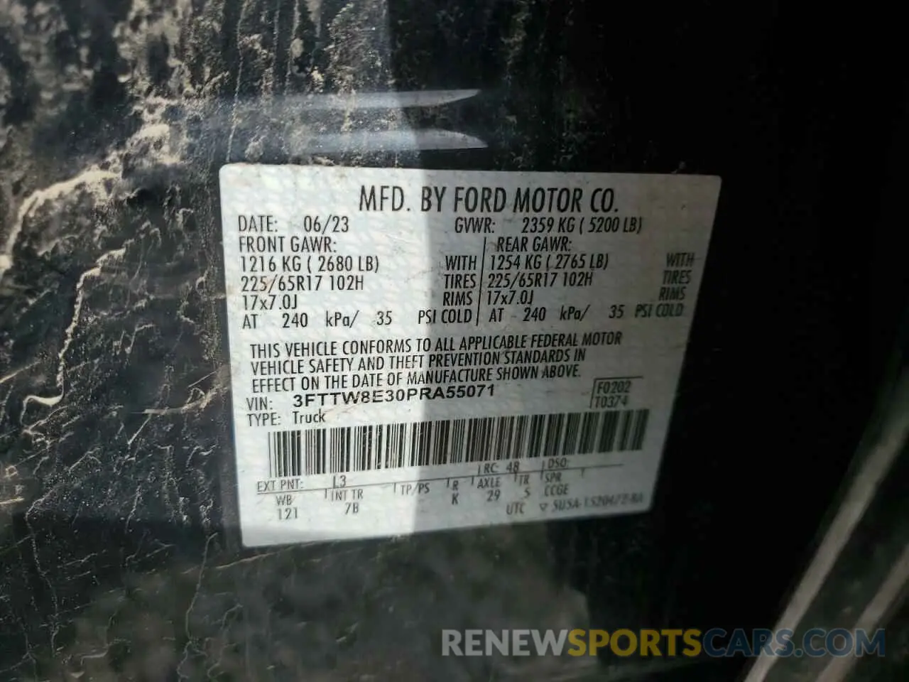13 Photograph of a damaged car 3FTTW8E30PRA55071 FORD MAVERICK 2023