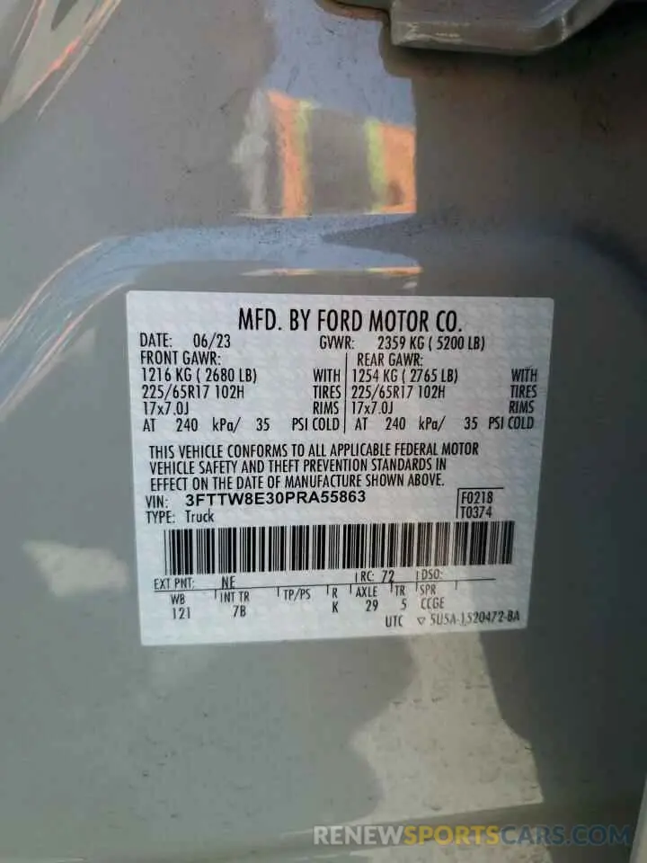13 Photograph of a damaged car 3FTTW8E30PRA55863 FORD MAVERICK 2023