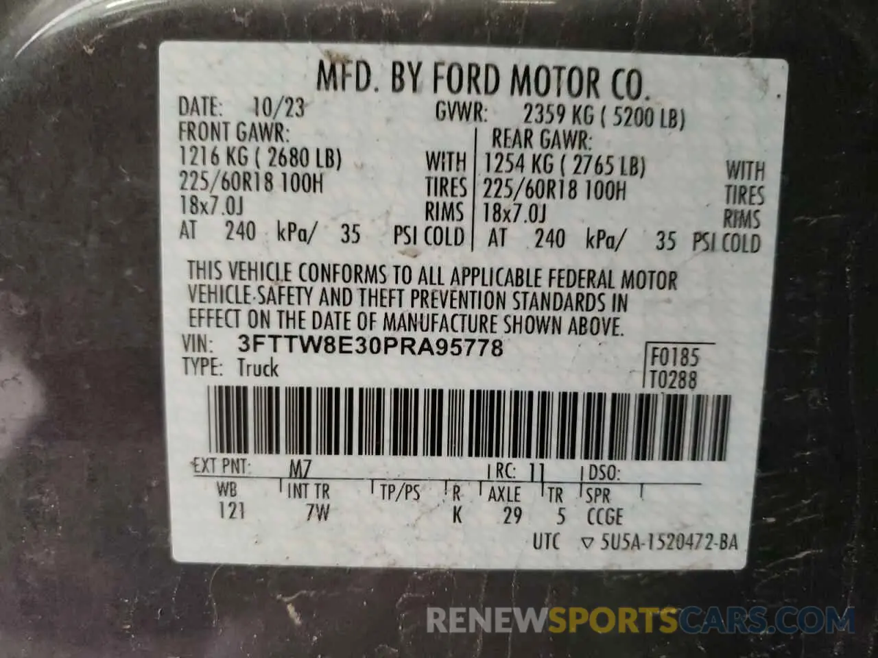 14 Photograph of a damaged car 3FTTW8E30PRA95778 FORD MAVERICK 2023