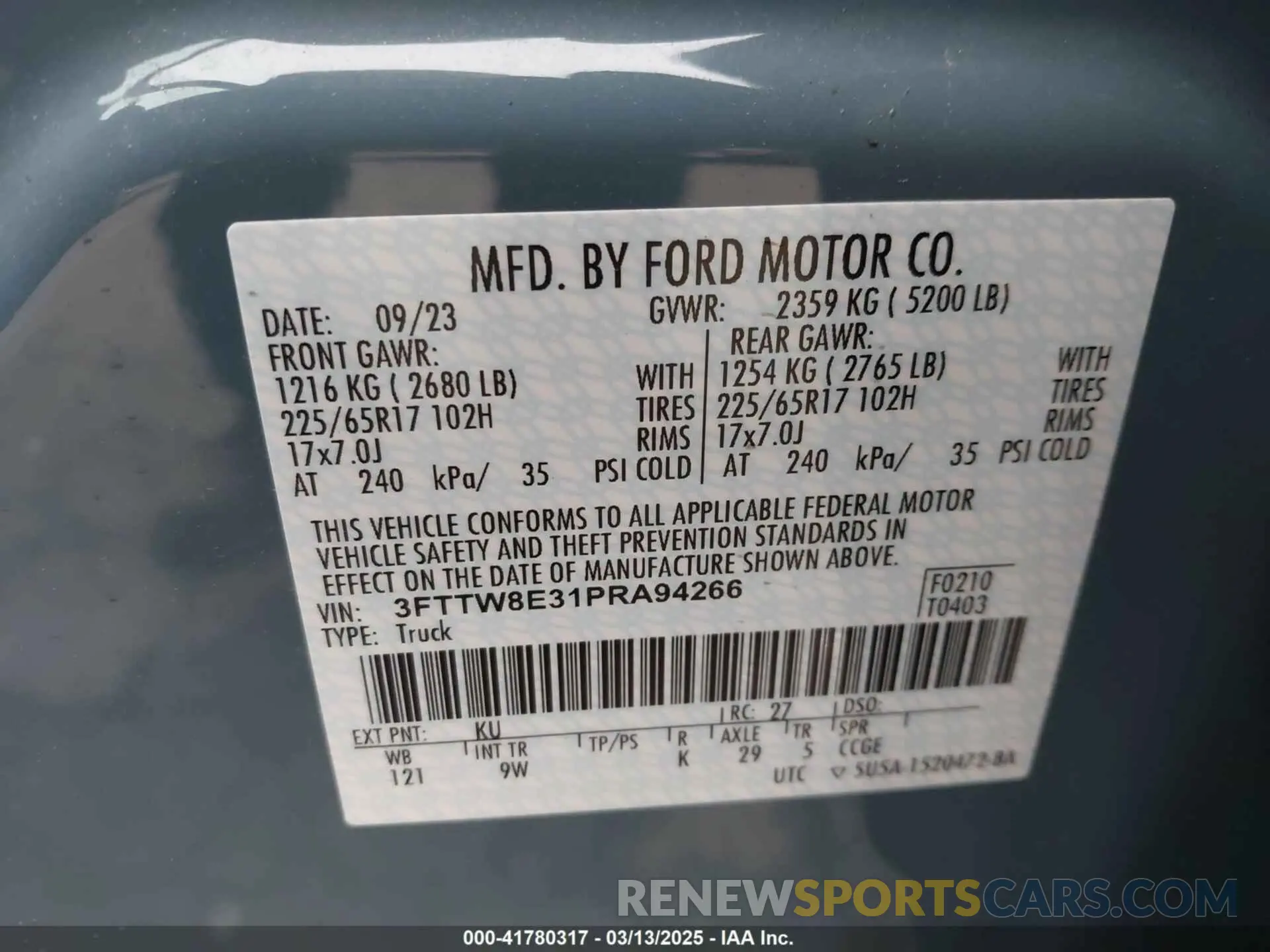 9 Photograph of a damaged car 3FTTW8E31PRA94266 FORD MAVERICK 2023