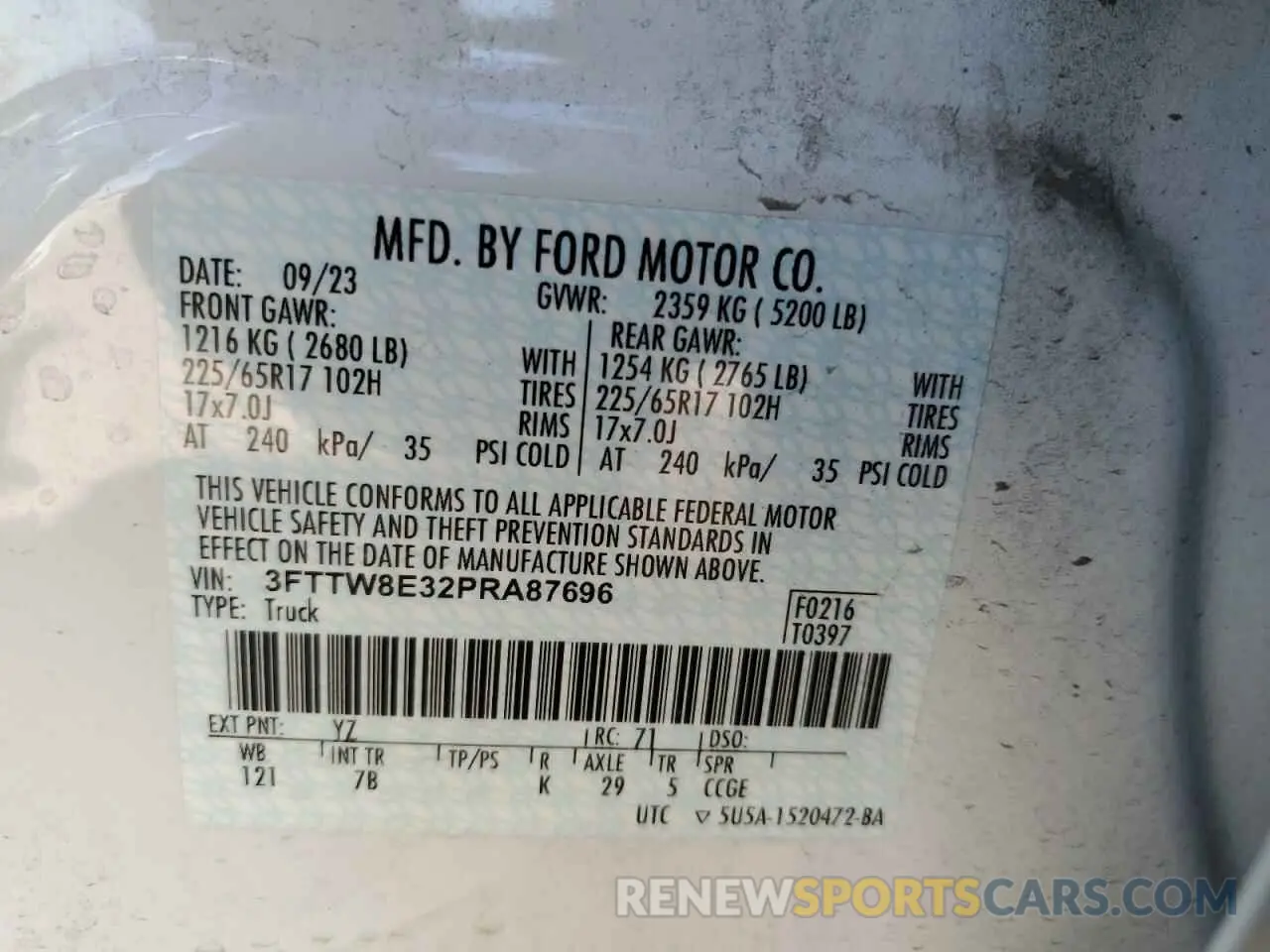 12 Photograph of a damaged car 3FTTW8E32PRA87696 FORD MAVERICK 2023
