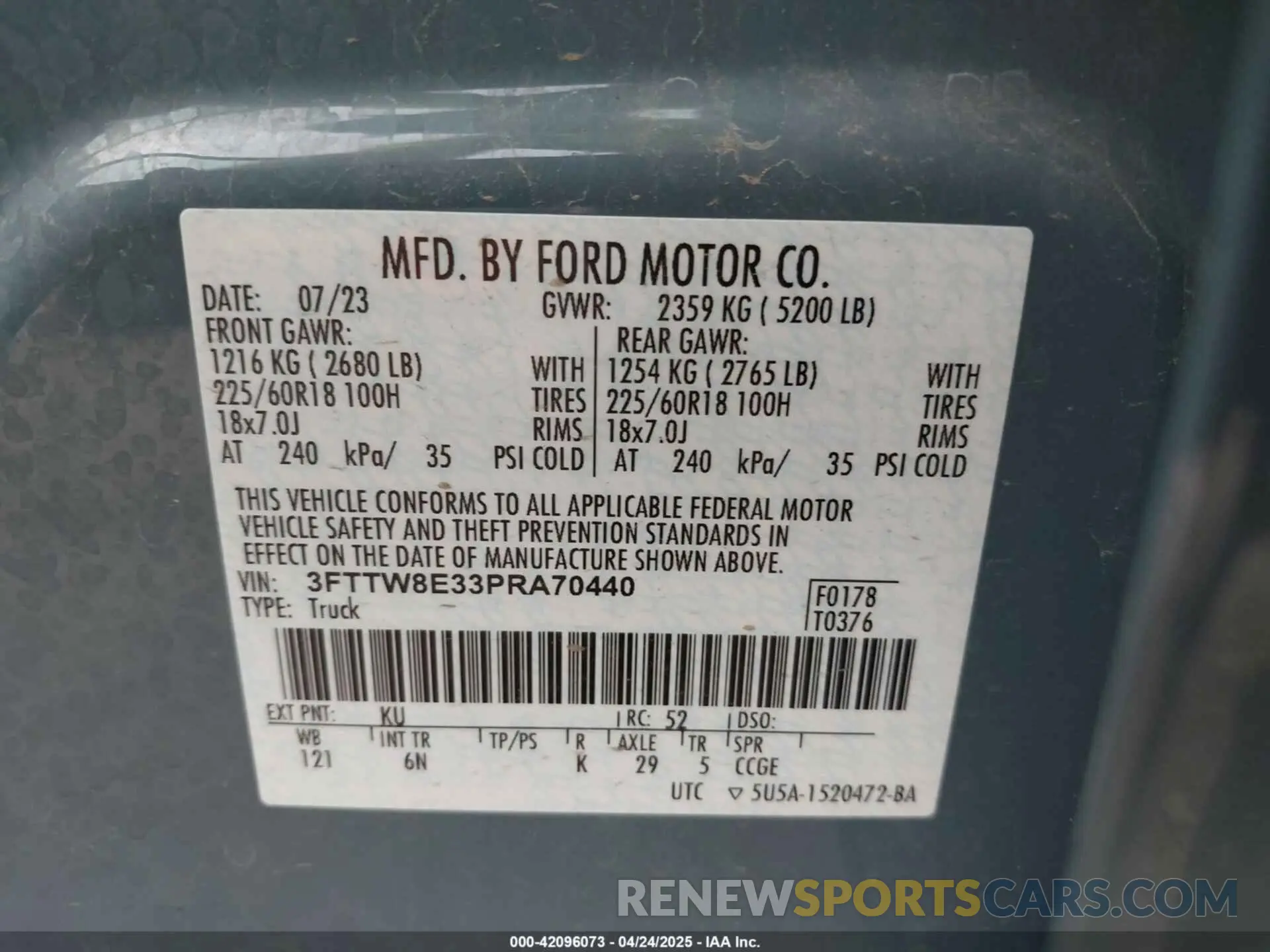9 Photograph of a damaged car 3FTTW8E33PRA70440 FORD MAVERICK 2023