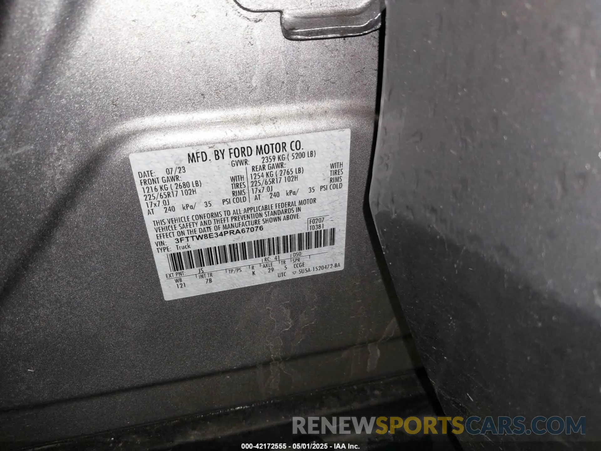 9 Photograph of a damaged car 3FTTW8E34PRA67076 FORD MAVERICK 2023