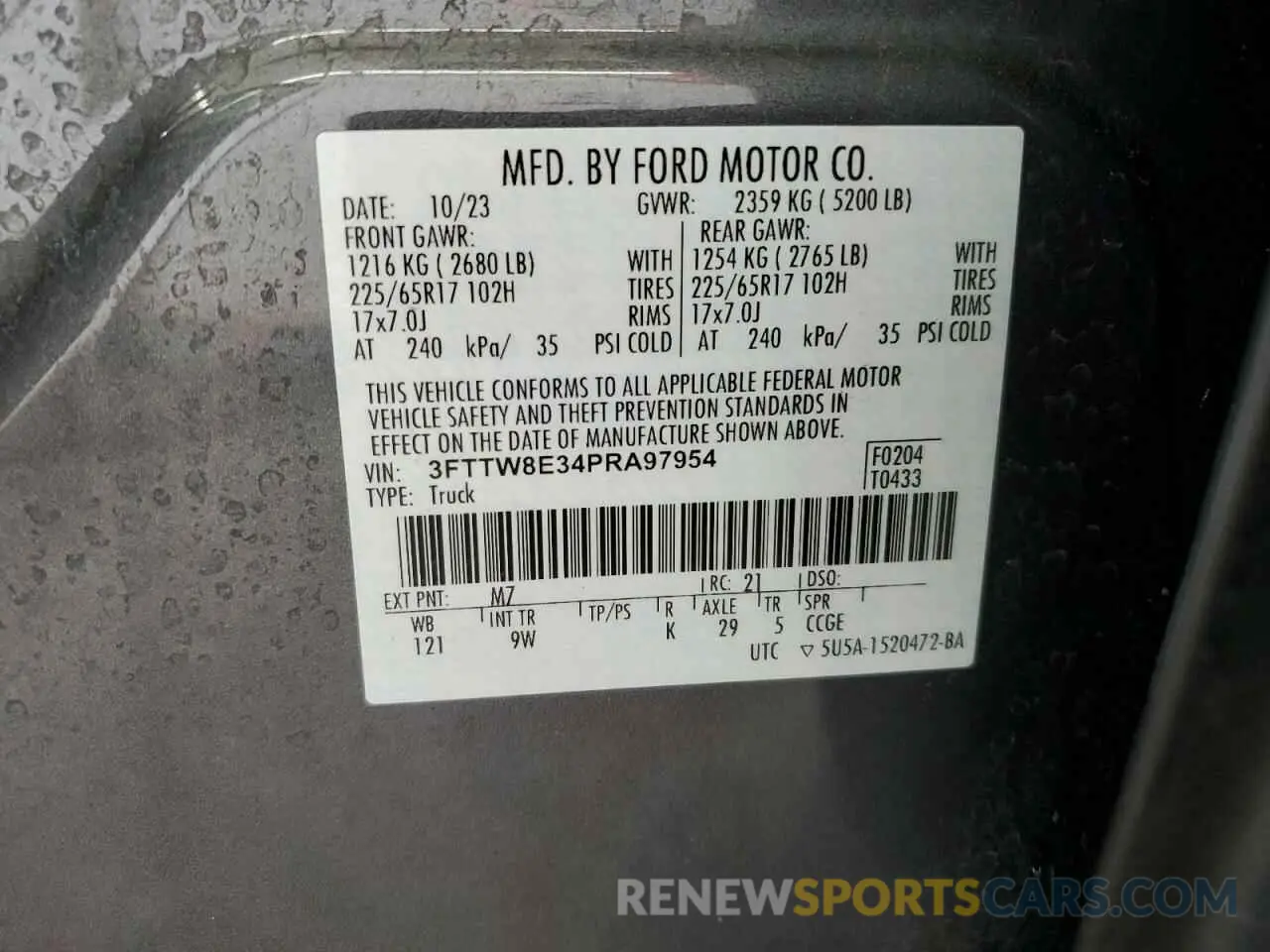 12 Photograph of a damaged car 3FTTW8E34PRA97954 FORD MAVERICK 2023