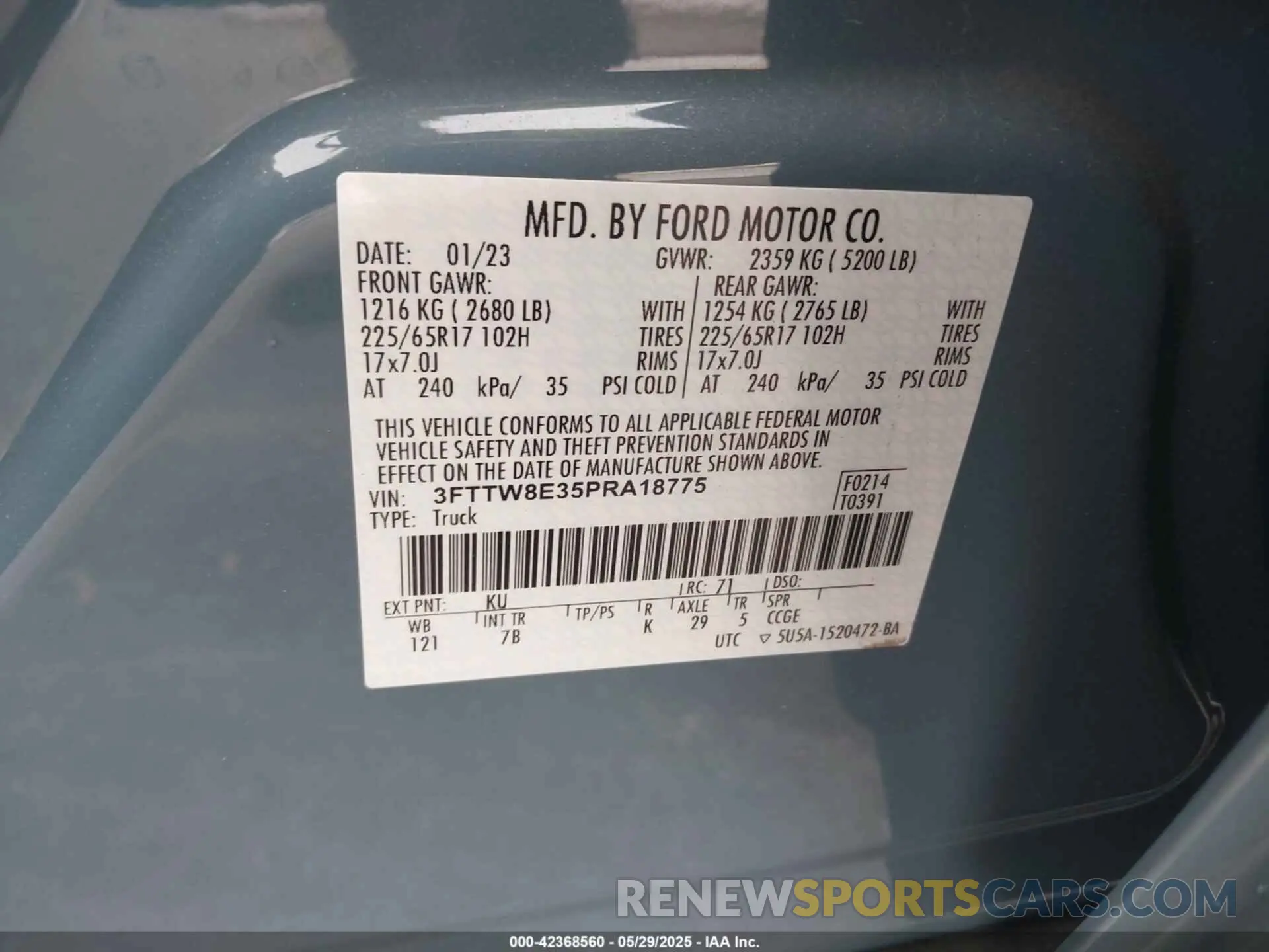 9 Photograph of a damaged car 3FTTW8E35PRA18775 FORD MAVERICK 2023