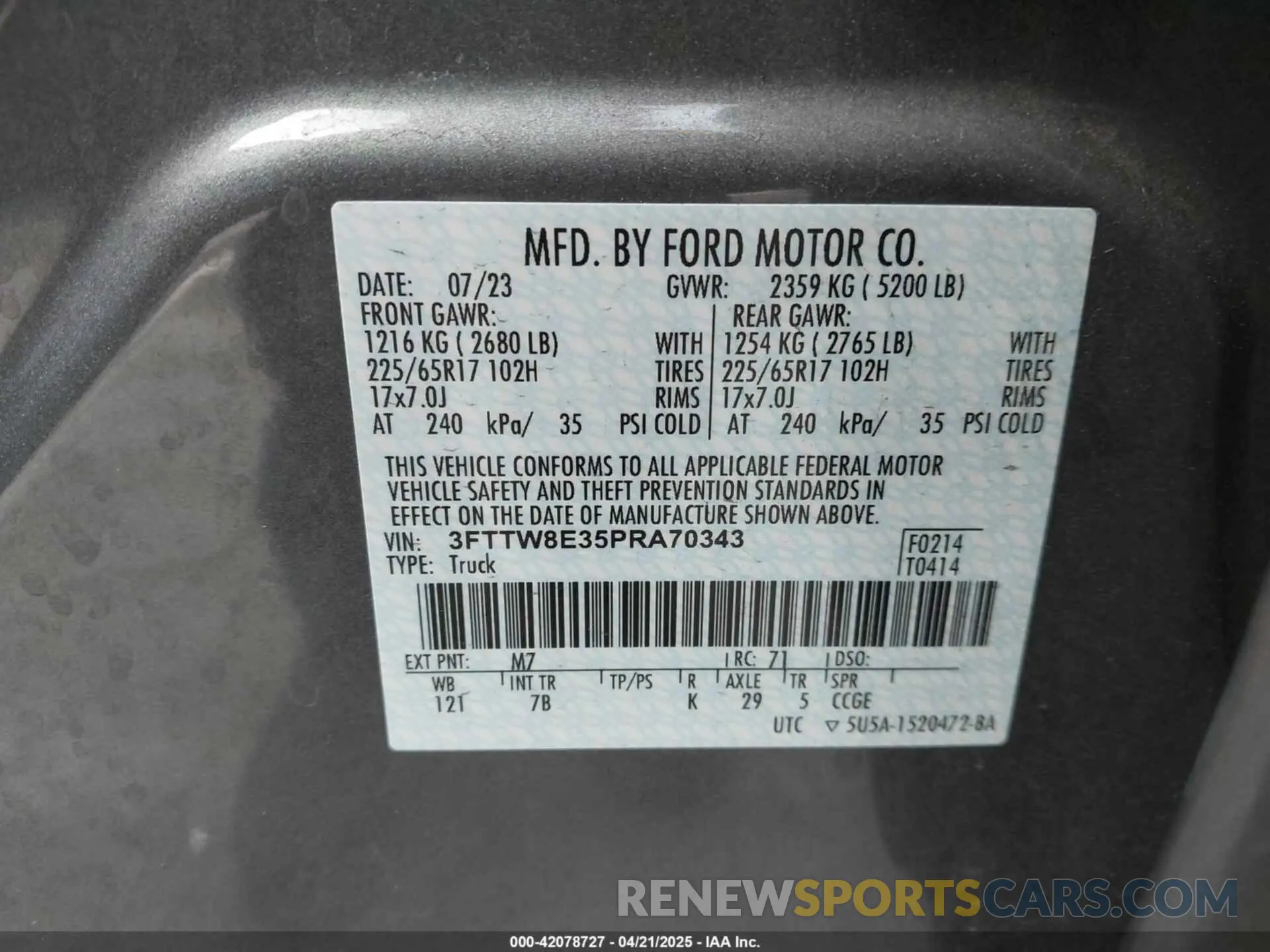 9 Photograph of a damaged car 3FTTW8E35PRA70343 FORD MAVERICK 2023