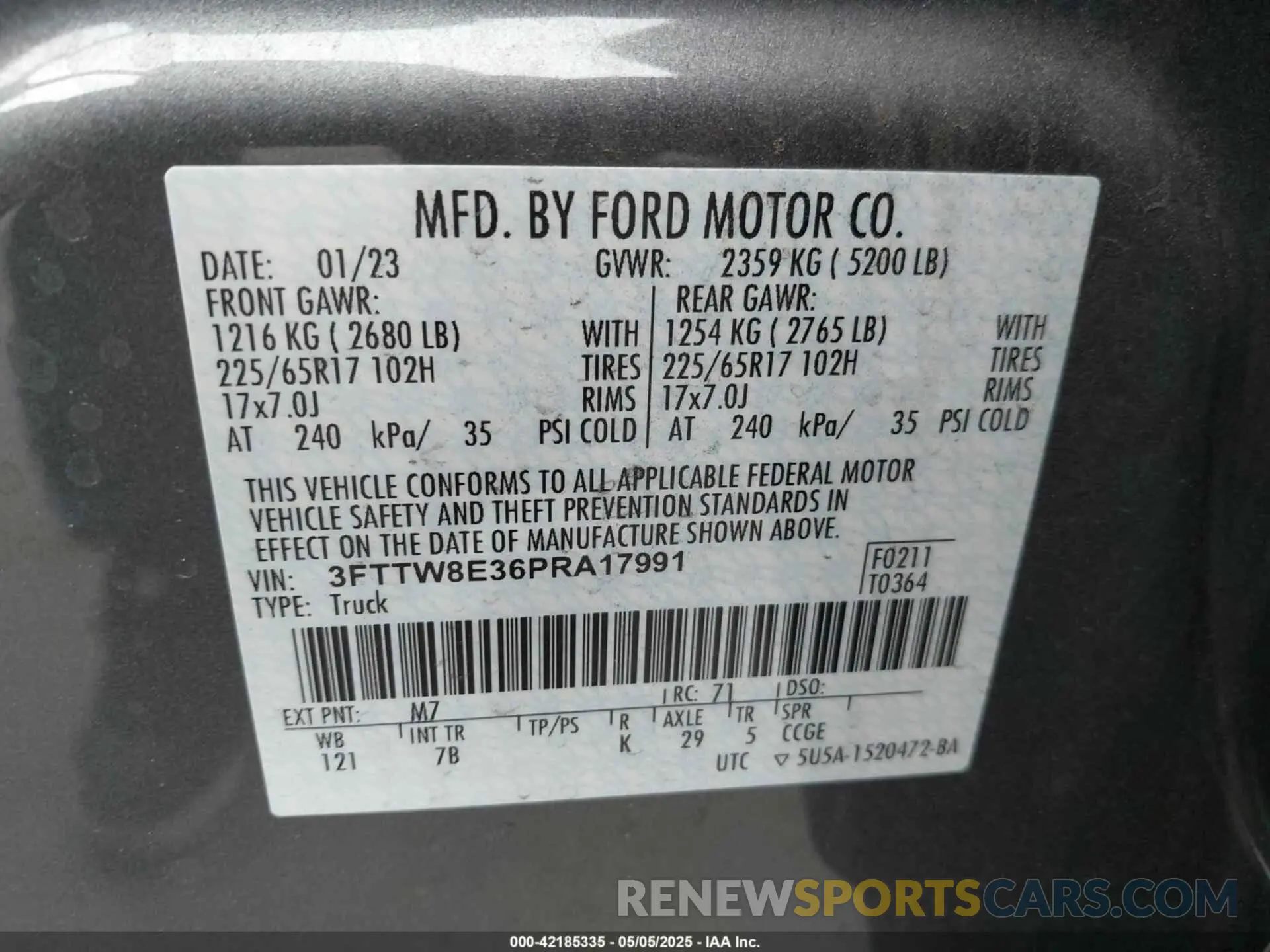 9 Photograph of a damaged car 3FTTW8E36PRA17991 FORD MAVERICK 2023