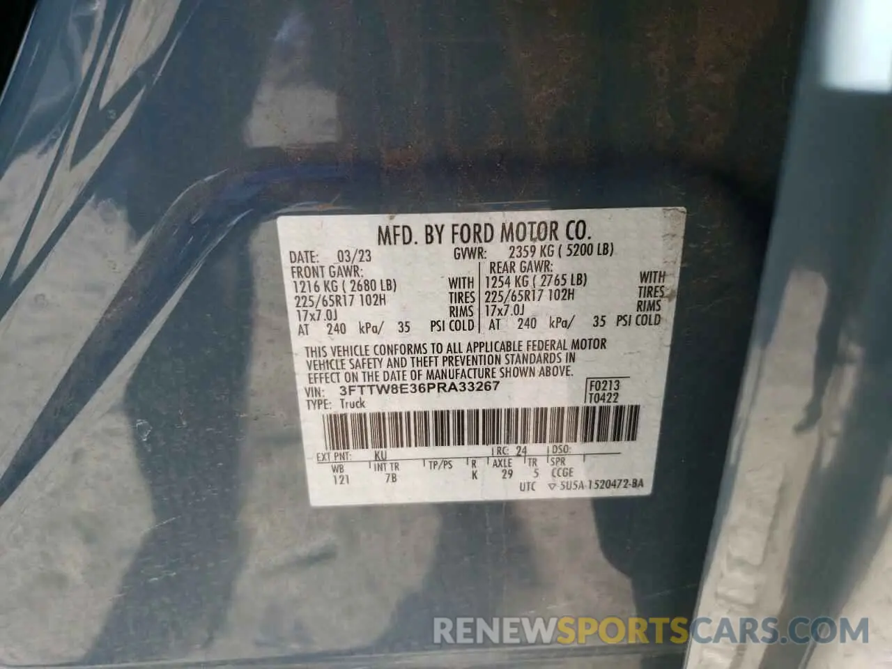 13 Photograph of a damaged car 3FTTW8E36PRA33267 FORD MAVERICK 2023