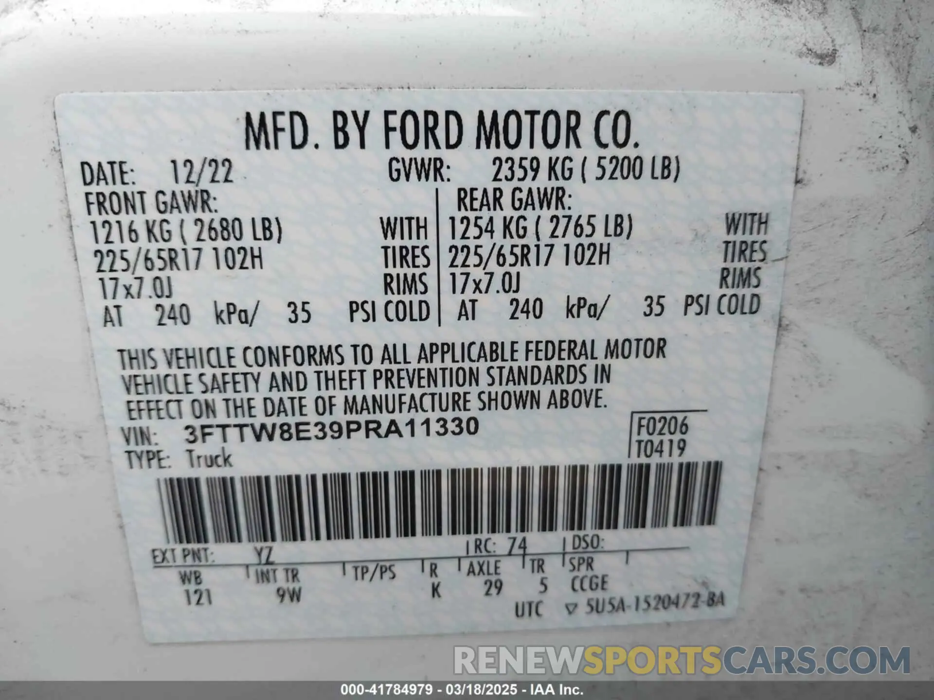 9 Photograph of a damaged car 3FTTW8E39PRA11330 FORD MAVERICK 2023