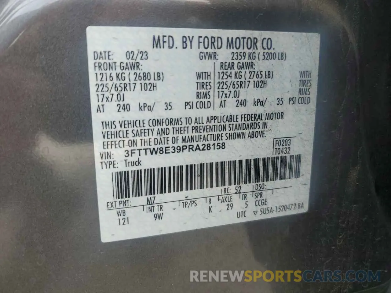 13 Photograph of a damaged car 3FTTW8E39PRA28158 FORD MAVERICK 2023