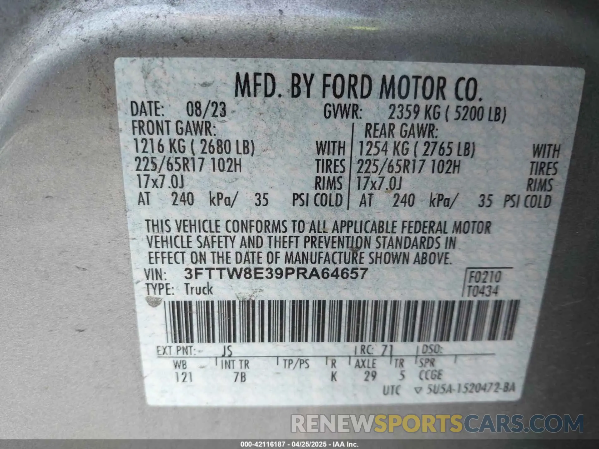 9 Photograph of a damaged car 3FTTW8E39PRA64657 FORD MAVERICK 2023