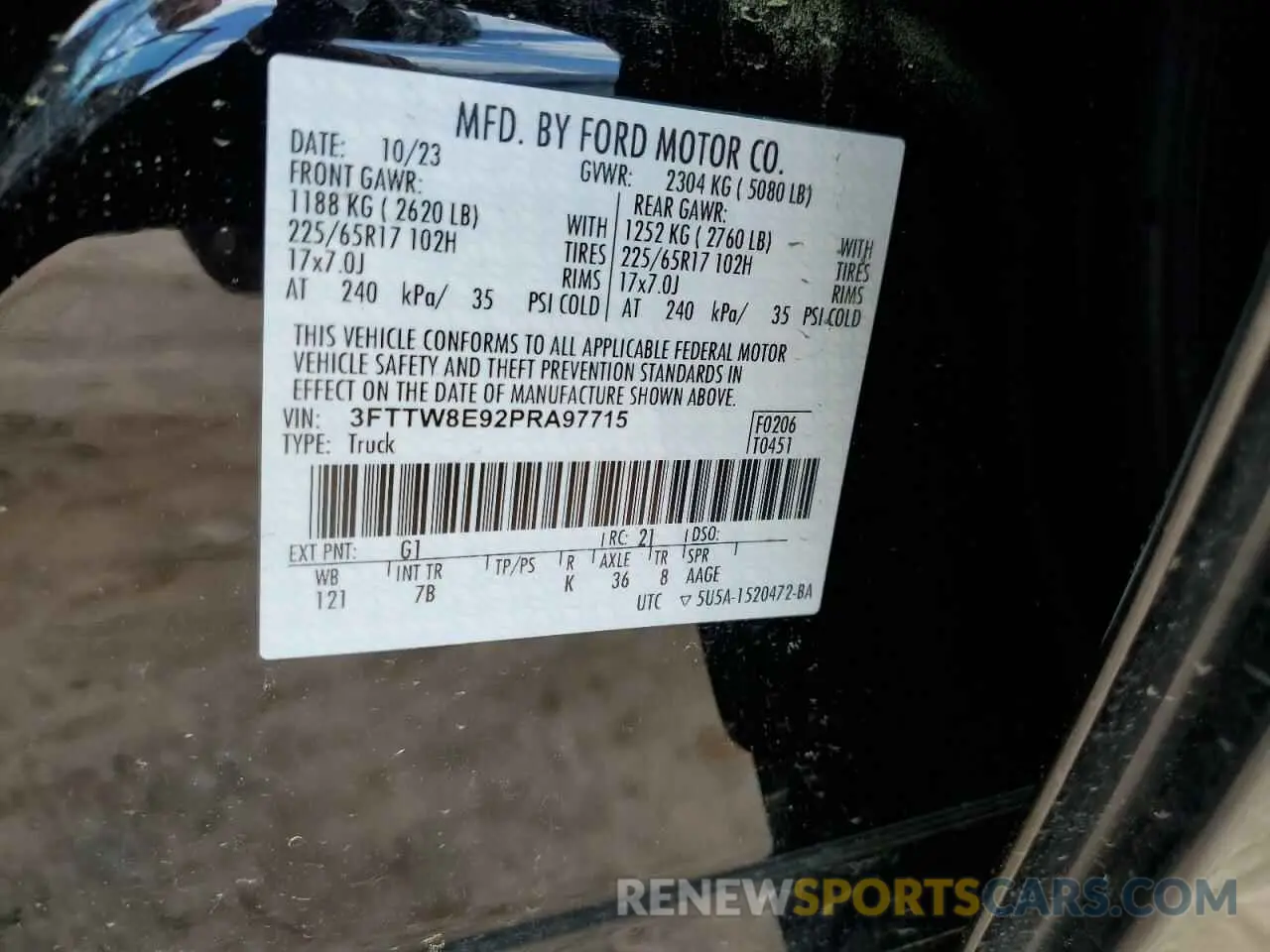 13 Photograph of a damaged car 3FTTW8E92PRA97715 FORD MAVERICK 2023