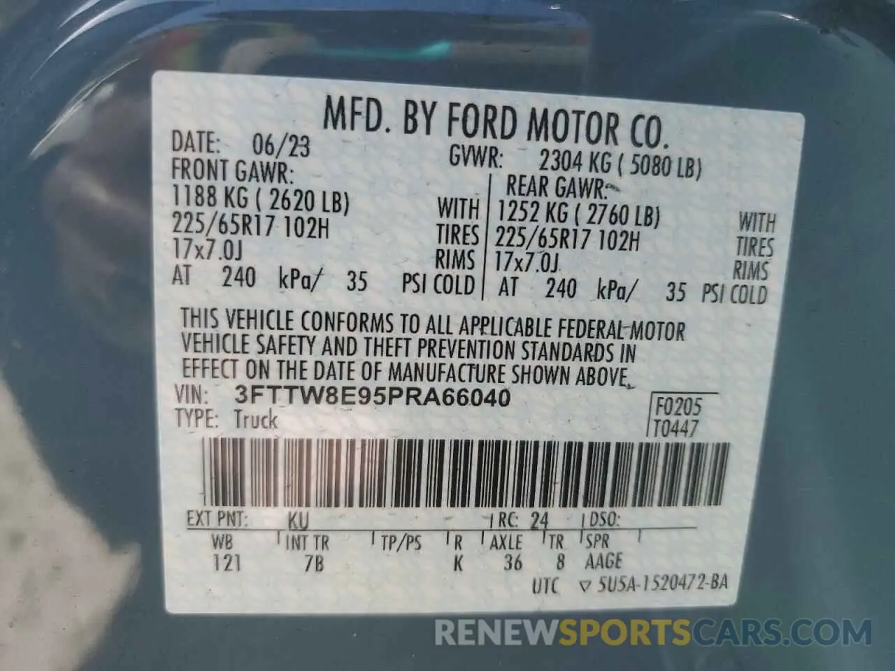 12 Photograph of a damaged car 3FTTW8E95PRA66040 FORD MAVERICK 2023