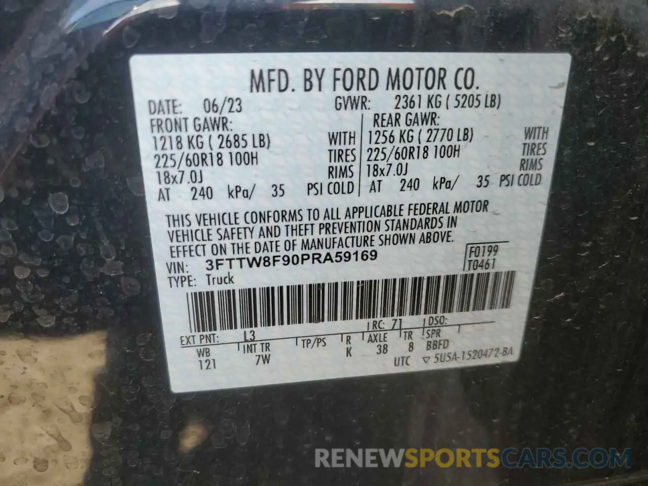 12 Photograph of a damaged car 3FTTW8F90PRA59169 FORD MAVERICK 2023