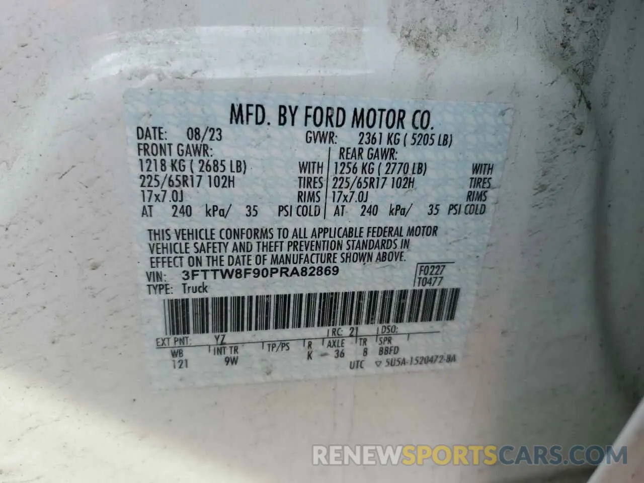 12 Photograph of a damaged car 3FTTW8F90PRA82869 FORD MAVERICK 2023