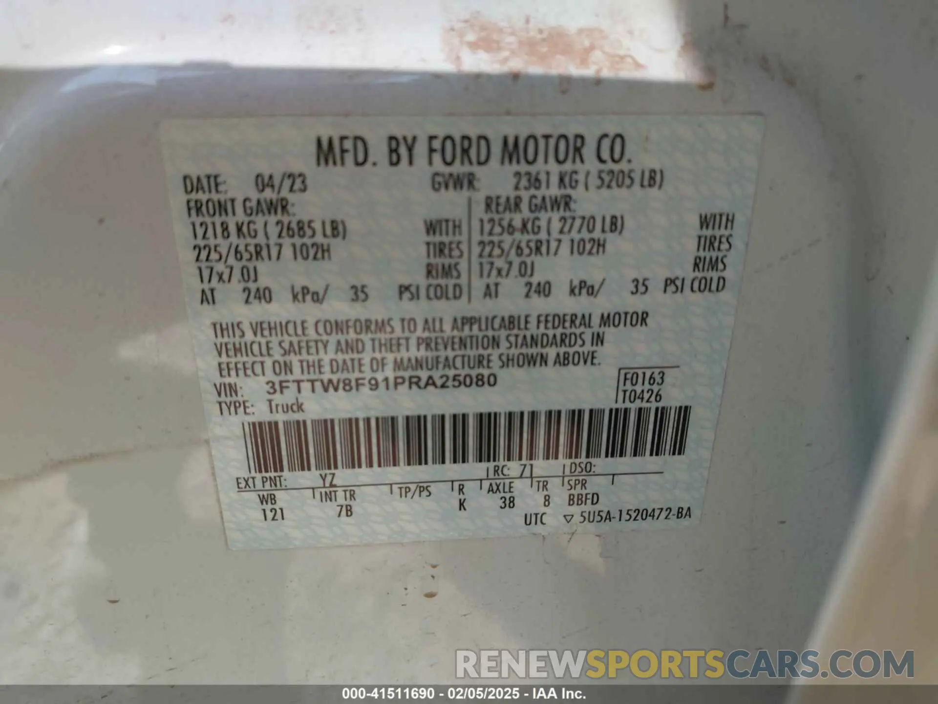 9 Photograph of a damaged car 3FTTW8F91PRA25080 FORD MAVERICK 2023