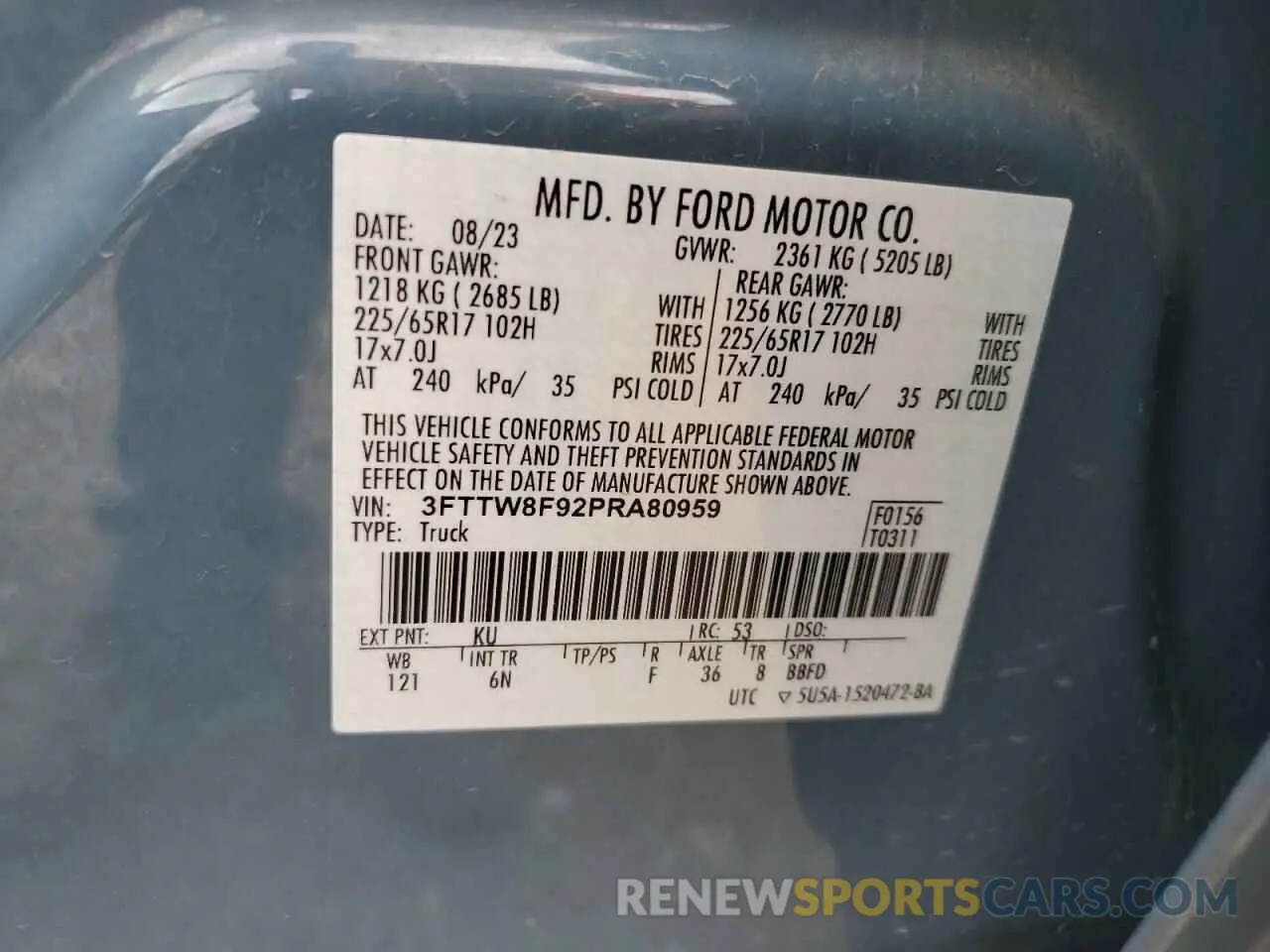 12 Photograph of a damaged car 3FTTW8F92PRA80959 FORD MAVERICK 2023