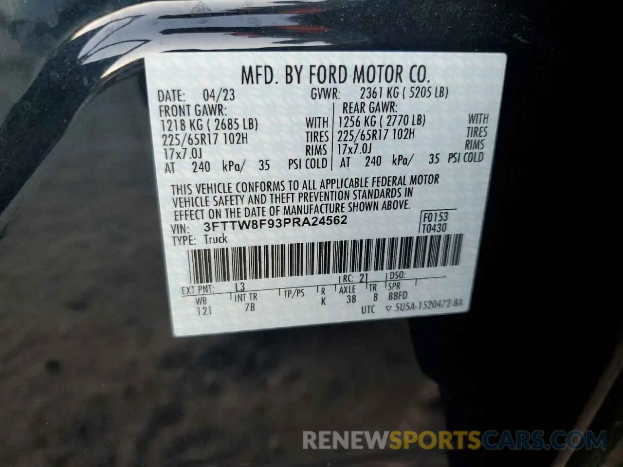 12 Photograph of a damaged car 3FTTW8F93PRA24562 FORD MAVERICK 2023
