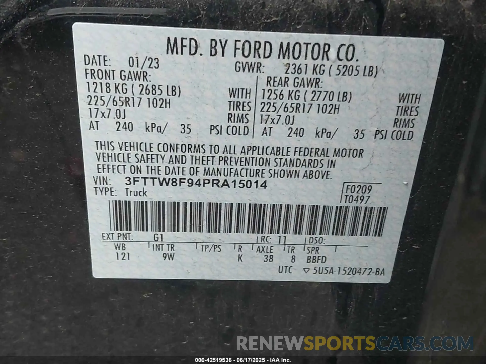 9 Photograph of a damaged car 3FTTW8F94PRA15014 FORD MAVERICK 2023