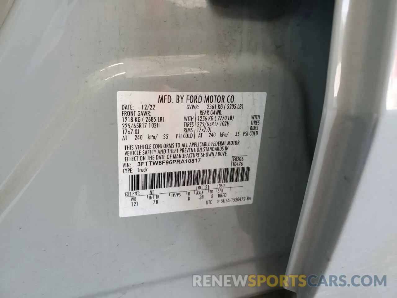 12 Photograph of a damaged car 3FTTW8F96PRA10817 FORD MAVERICK 2023