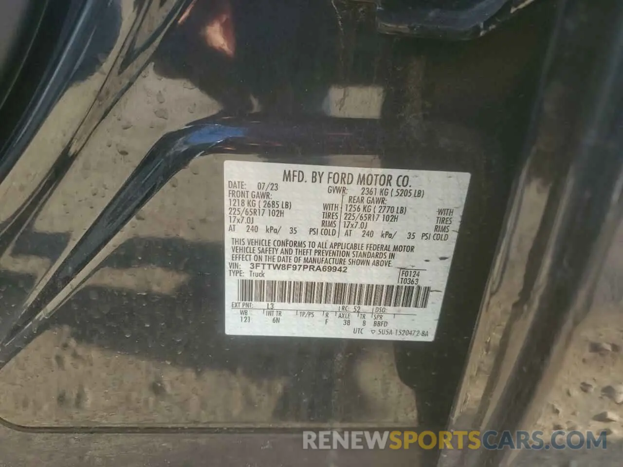 13 Photograph of a damaged car 3FTTW8F97PRA69942 FORD MAVERICK 2023
