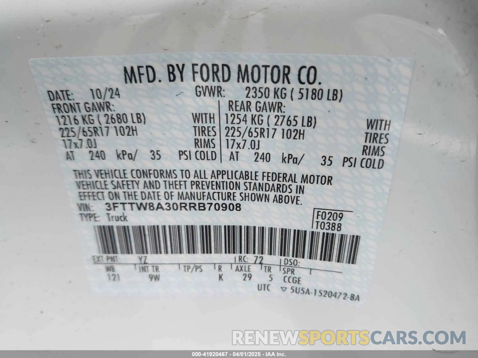 9 Photograph of a damaged car 3FTTW8A30RRB70908 FORD MAVERICK 2024