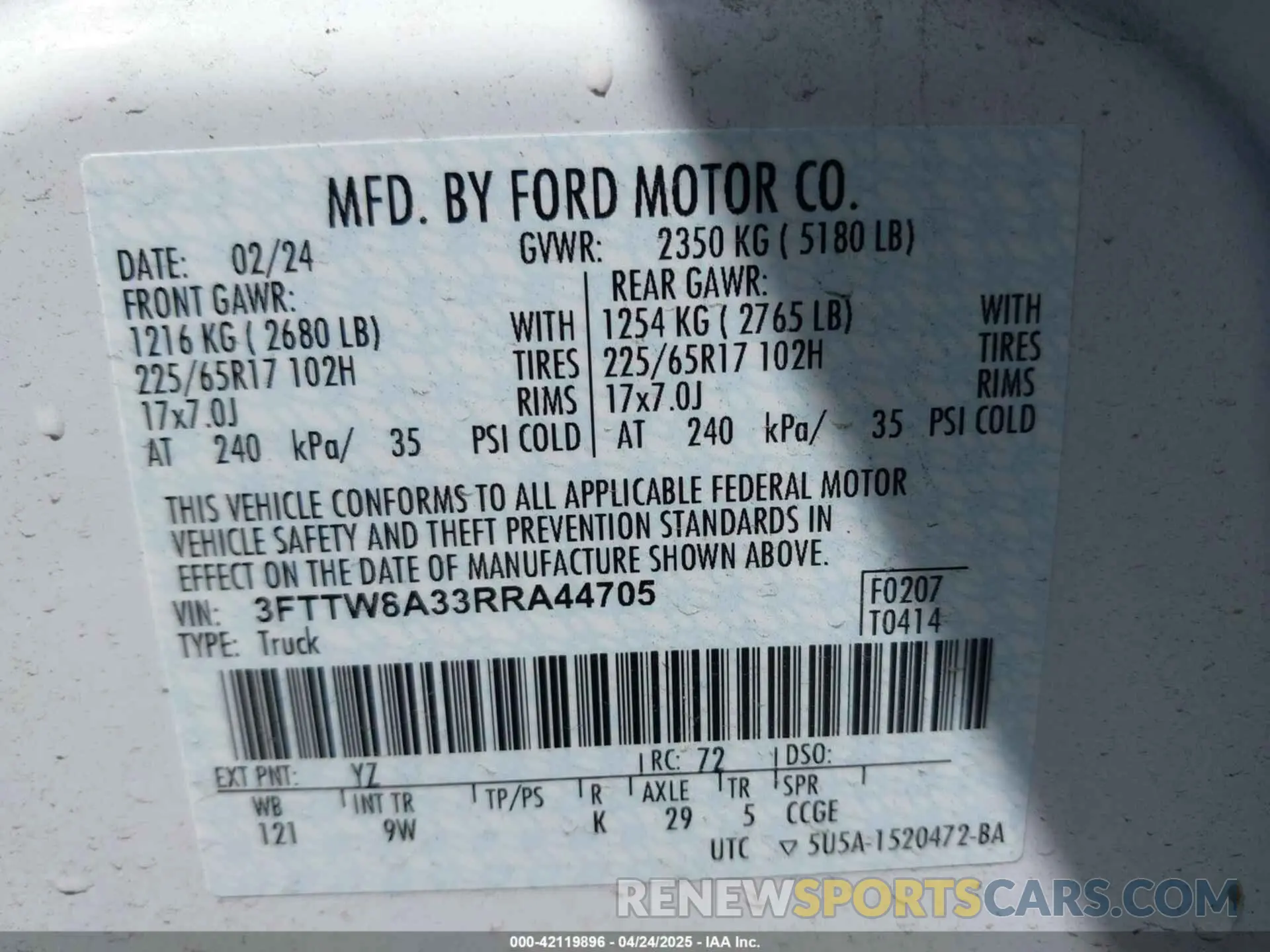 9 Photograph of a damaged car 3FTTW8A33RRA44705 FORD MAVERICK 2024