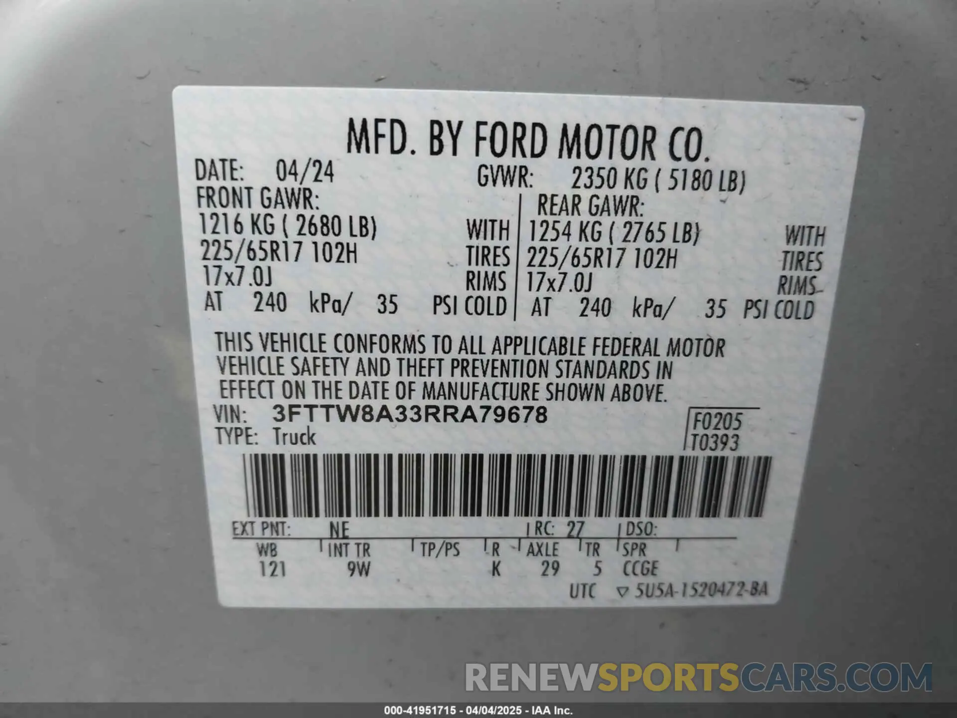 9 Photograph of a damaged car 3FTTW8A33RRA79678 FORD MAVERICK 2024