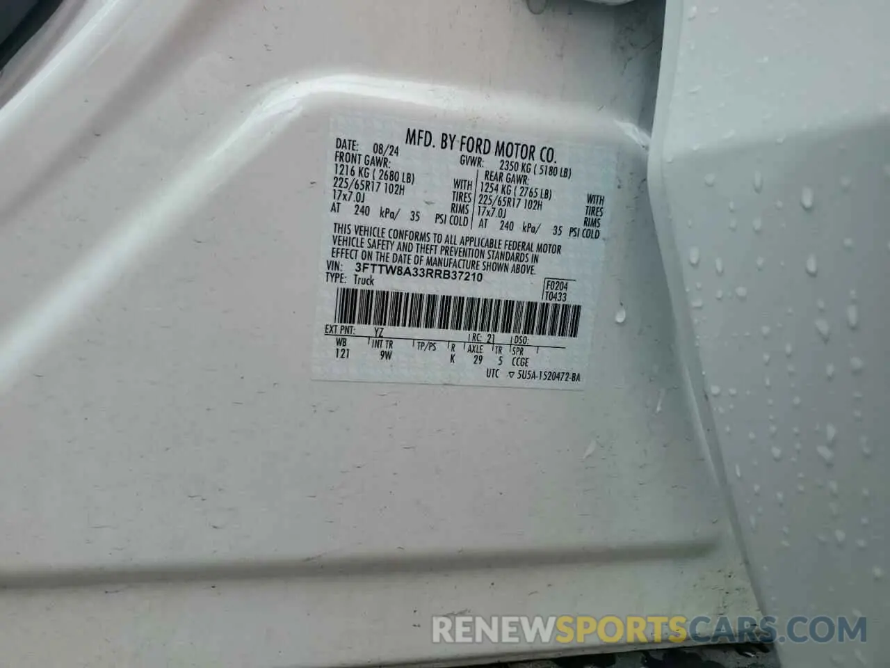 12 Photograph of a damaged car 3FTTW8A33RRB37210 FORD MAVERICK 2024