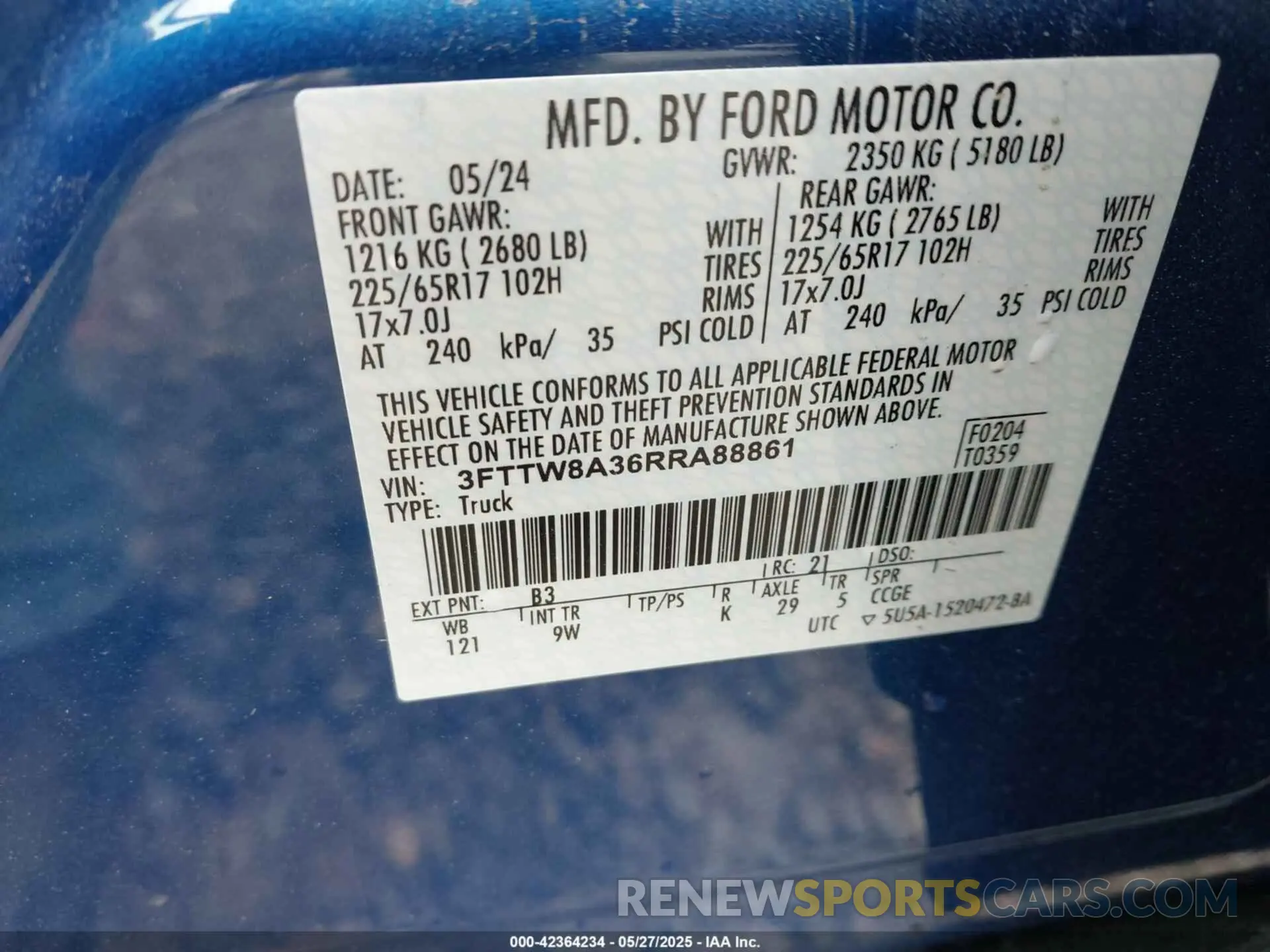 9 Photograph of a damaged car 3FTTW8A36RRA88861 FORD MAVERICK 2024