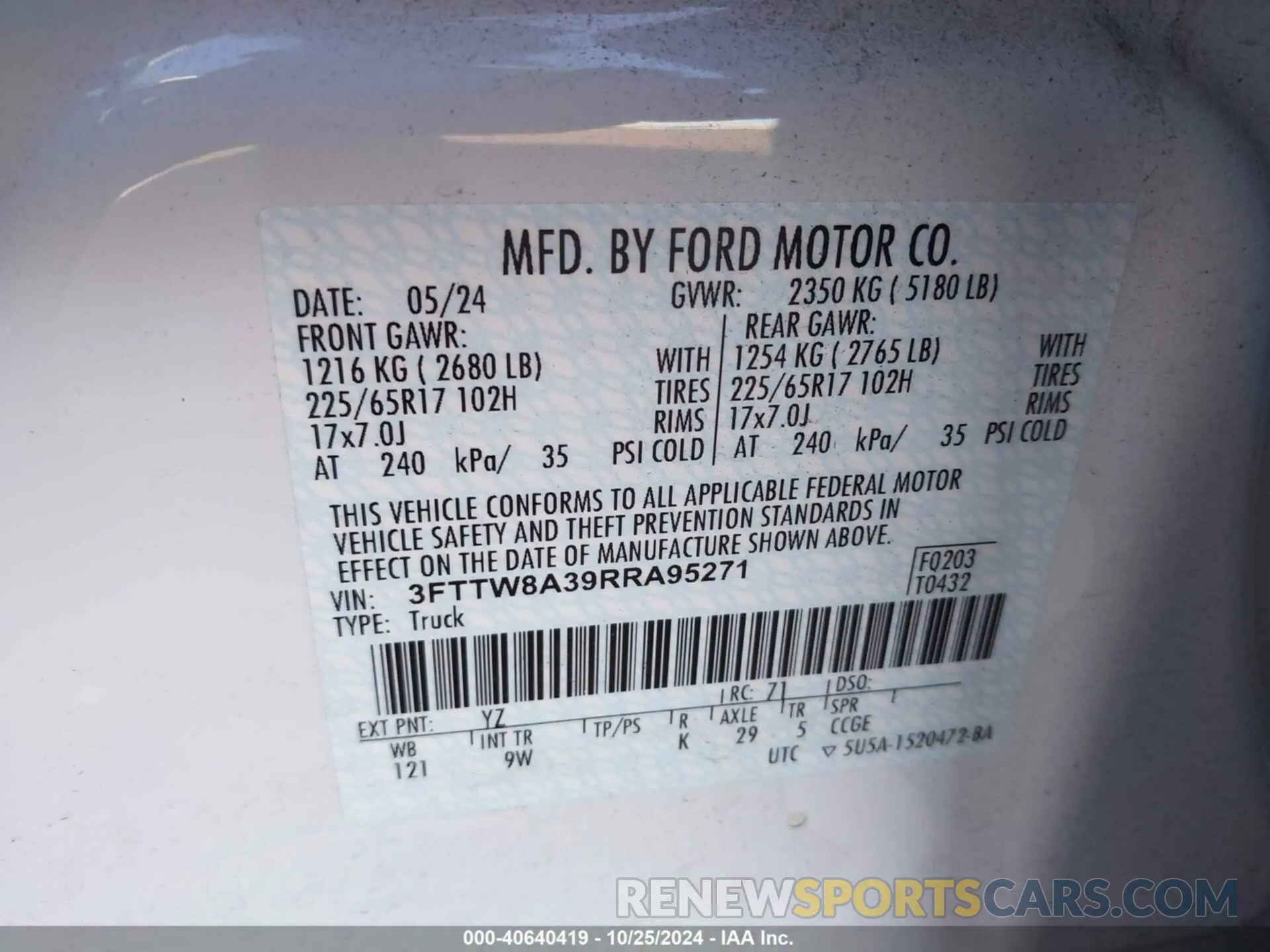 9 Photograph of a damaged car 3FTTW8A39RRA95271 FORD MAVERICK 2024