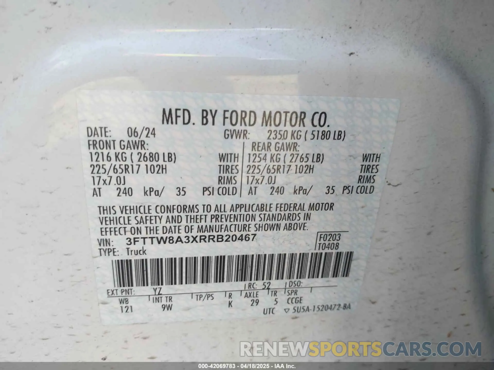 9 Photograph of a damaged car 3FTTW8A3XRRB20467 FORD MAVERICK 2024
