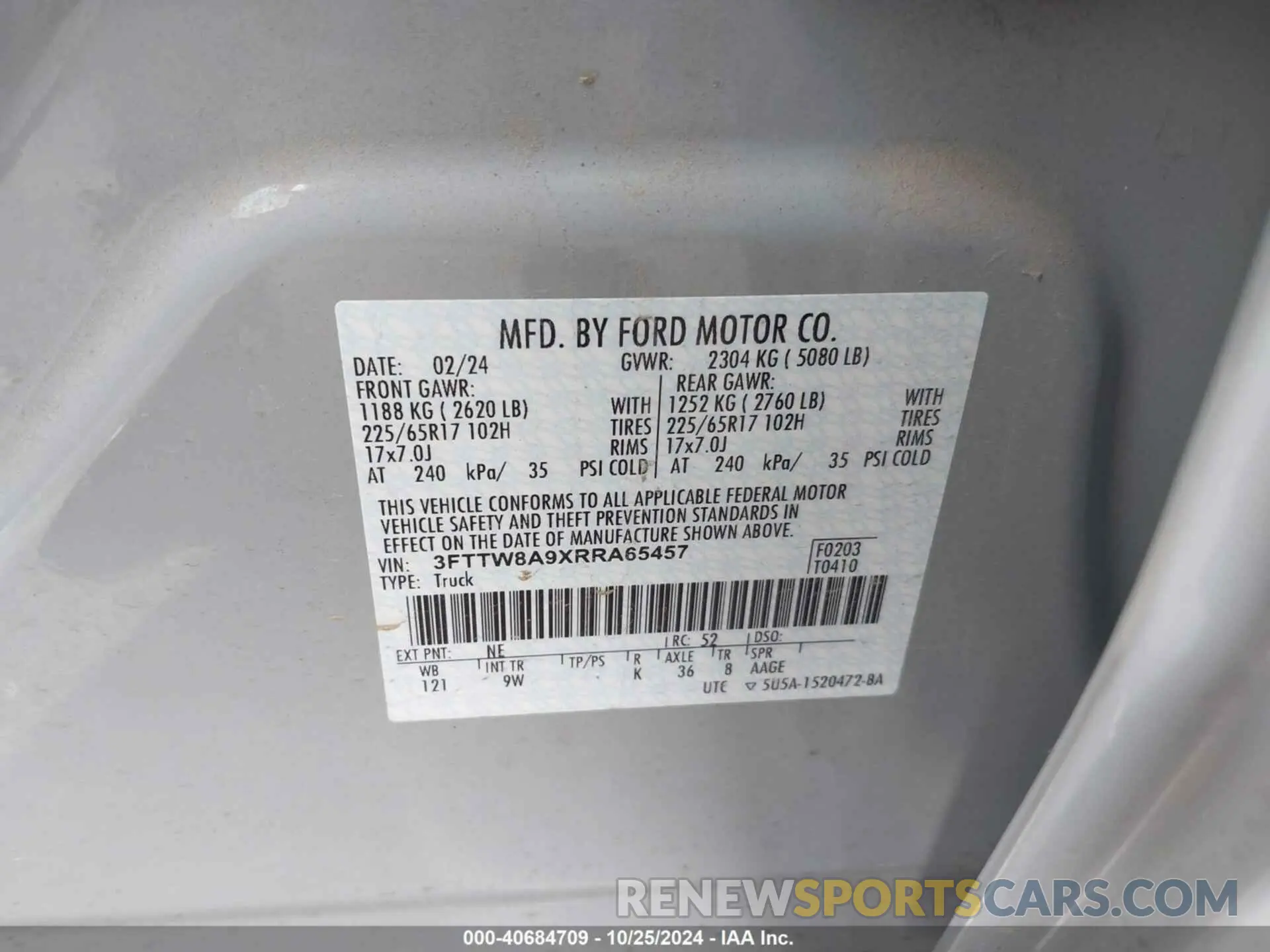 9 Photograph of a damaged car 3FTTW8A9XRRA65457 FORD MAVERICK 2024