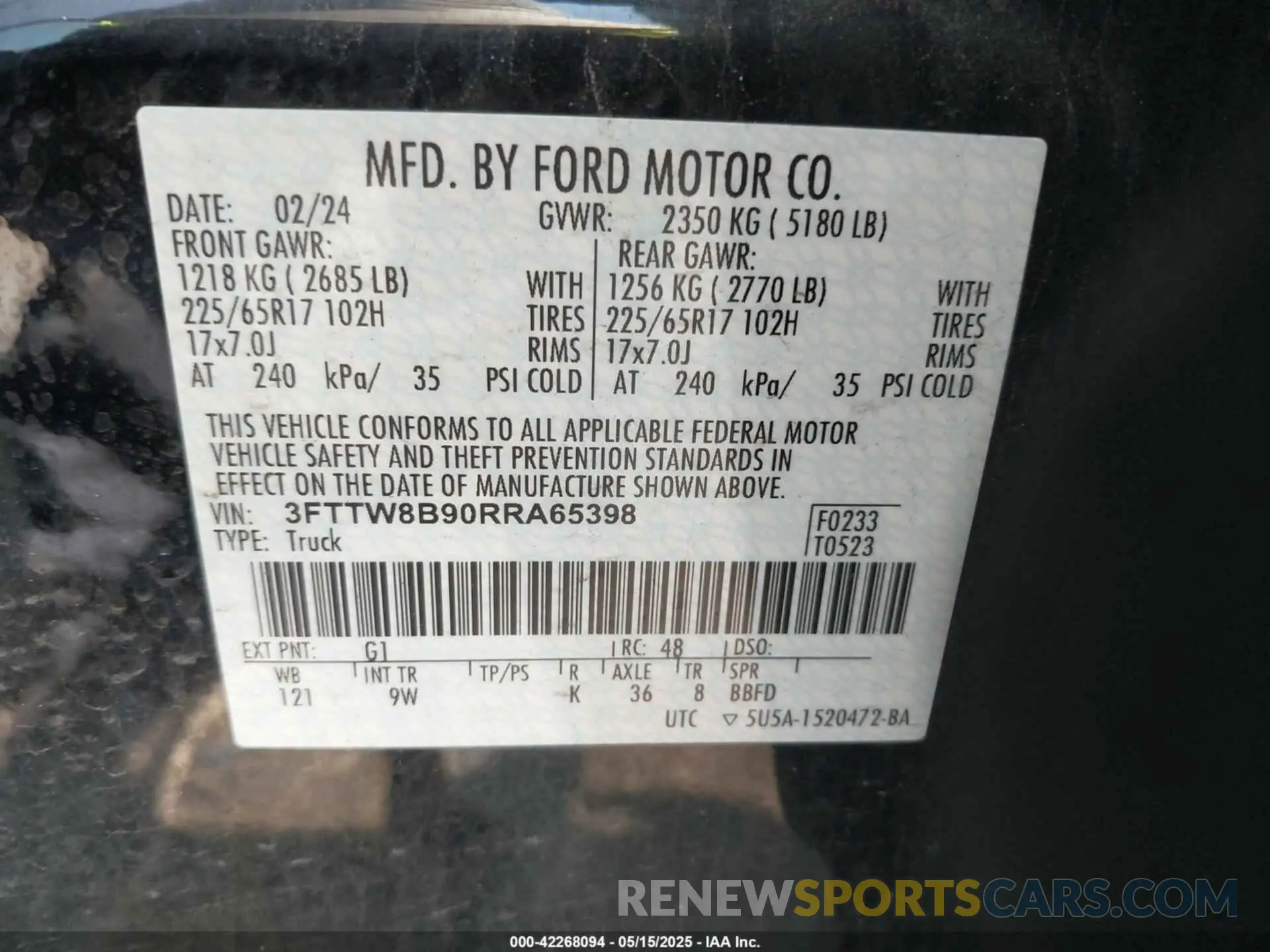 9 Photograph of a damaged car 3FTTW8B90RRA65398 FORD MAVERICK 2024