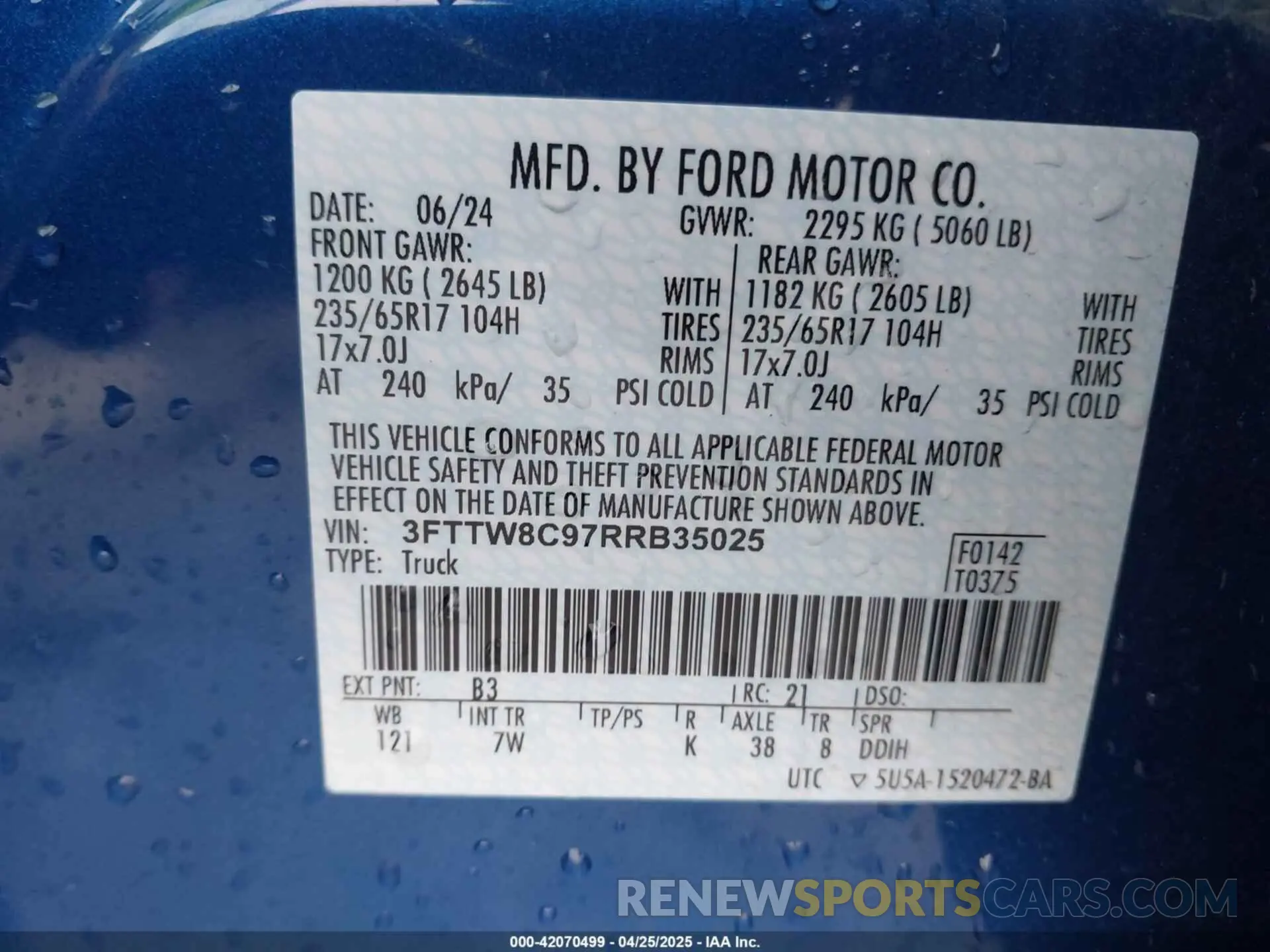 9 Photograph of a damaged car 3FTTW8C97RRB35025 FORD MAVERICK 2024