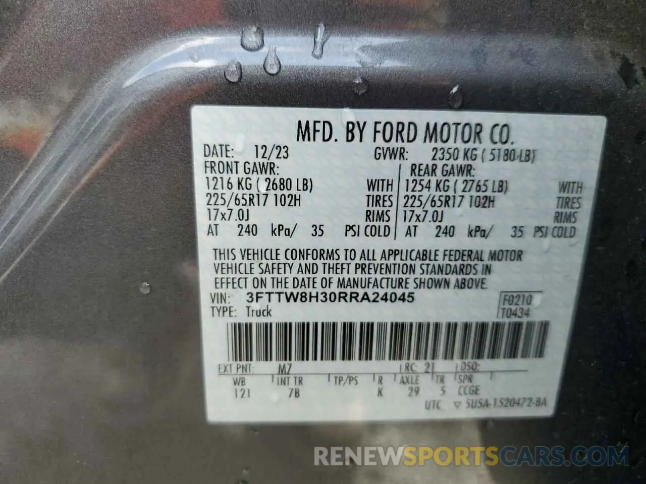 13 Photograph of a damaged car 3FTTW8H30RRA24045 FORD MAVERICK 2024