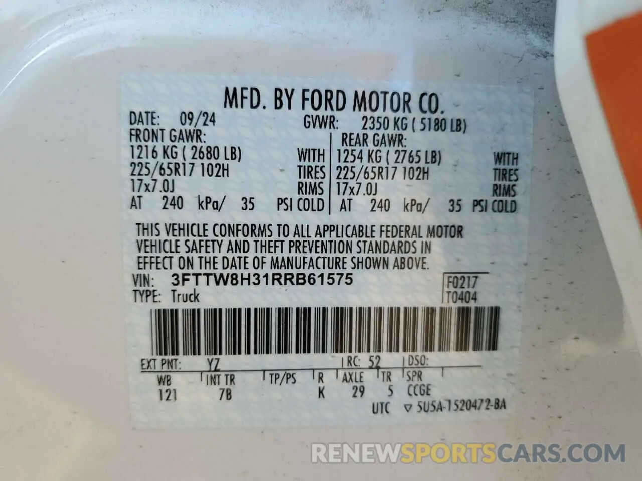 13 Photograph of a damaged car 3FTTW8H31RRB61575 FORD MAVERICK 2024