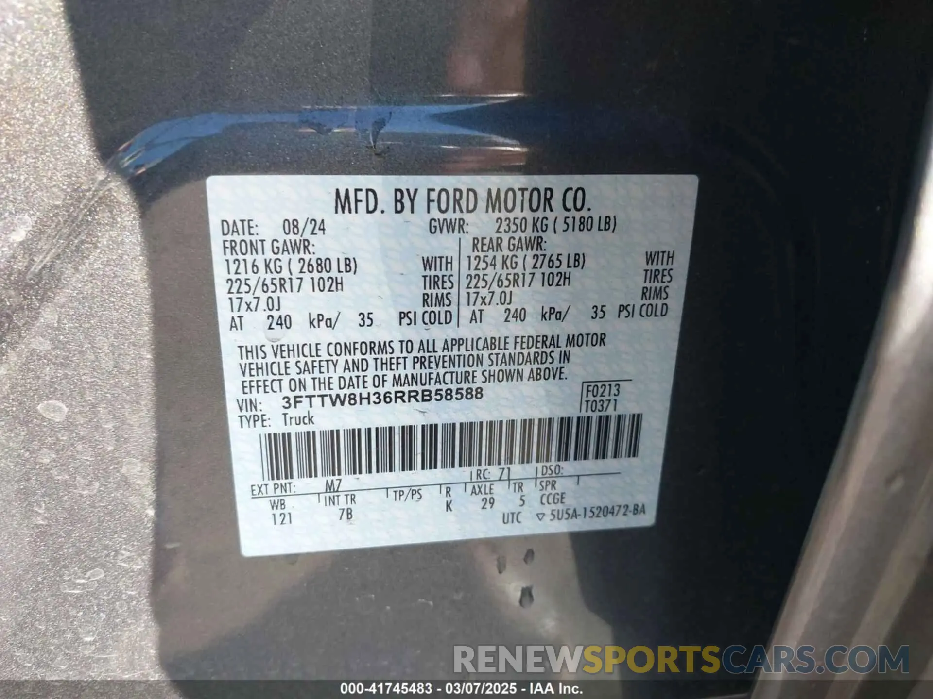 9 Photograph of a damaged car 3FTTW8H36RRB58588 FORD MAVERICK 2024