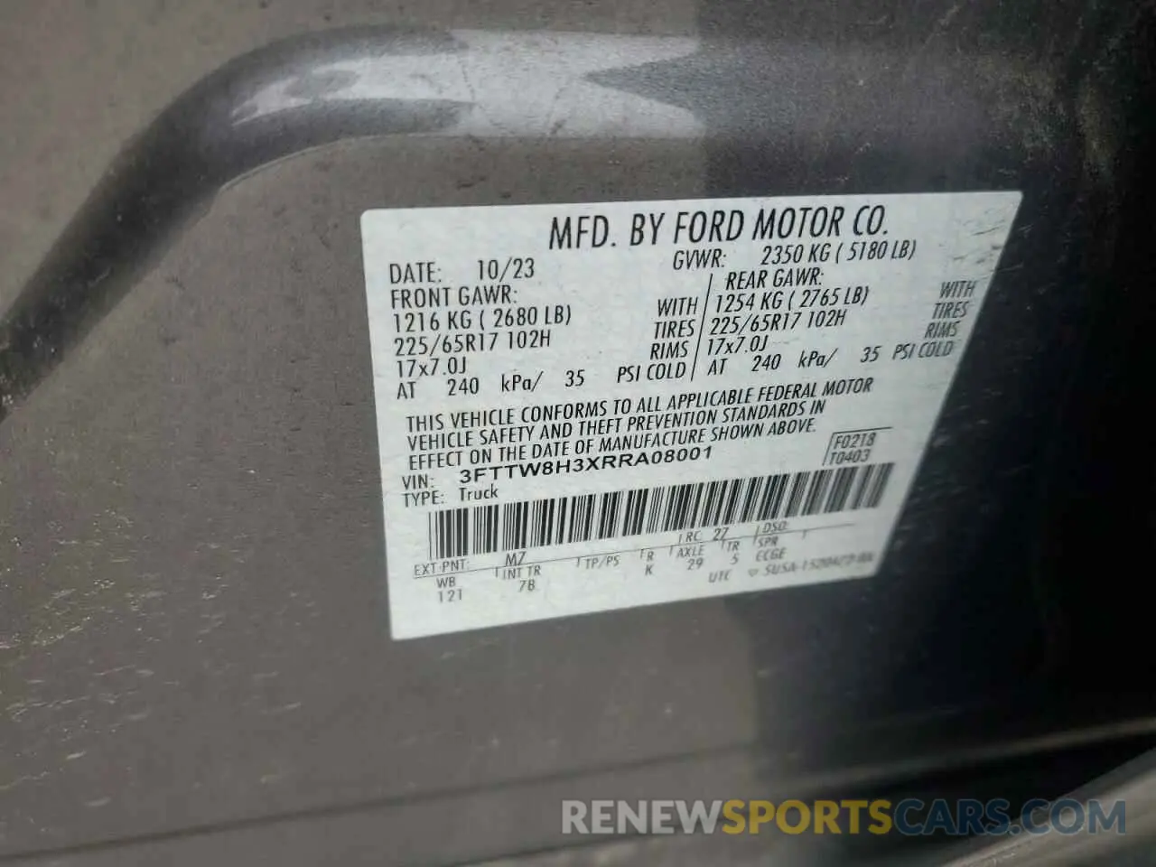12 Photograph of a damaged car 3FTTW8H3XRRA08001 FORD MAVERICK 2024