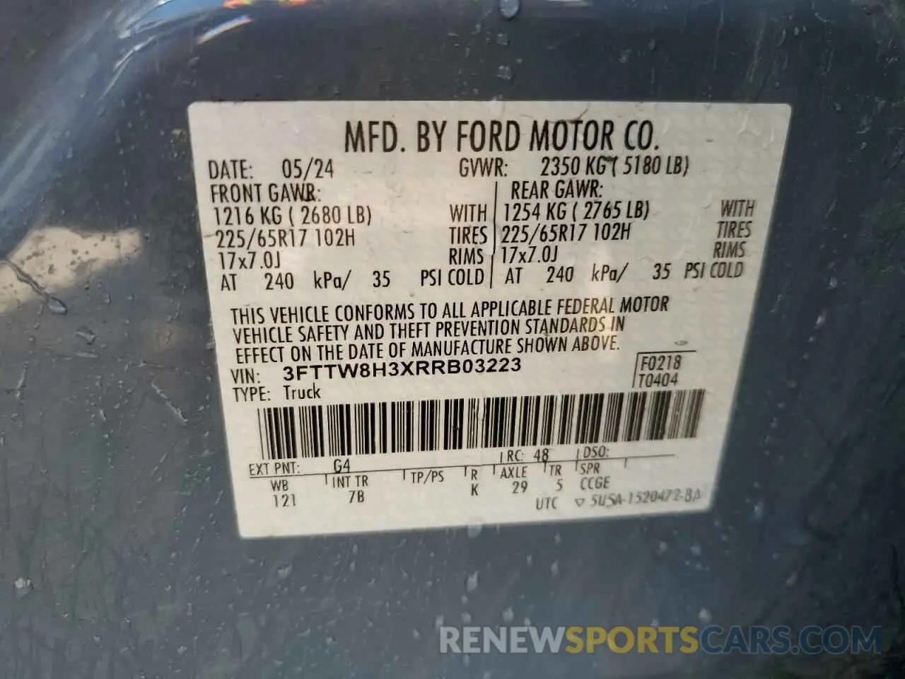 13 Photograph of a damaged car 3FTTW8H3XRRB03223 FORD MAVERICK 2024