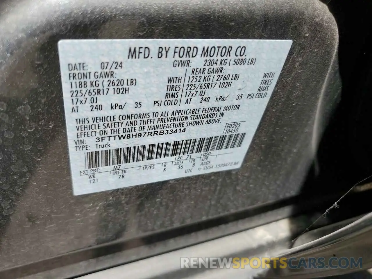 12 Photograph of a damaged car 3FTTW8H97RRB33414 FORD MAVERICK 2024